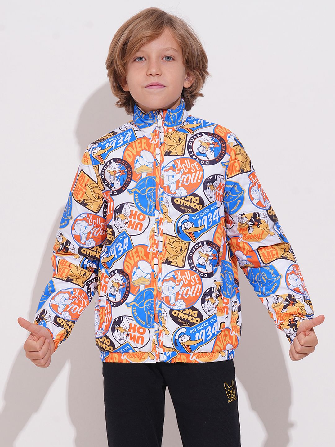 White Donald Duck Puffer Jacket