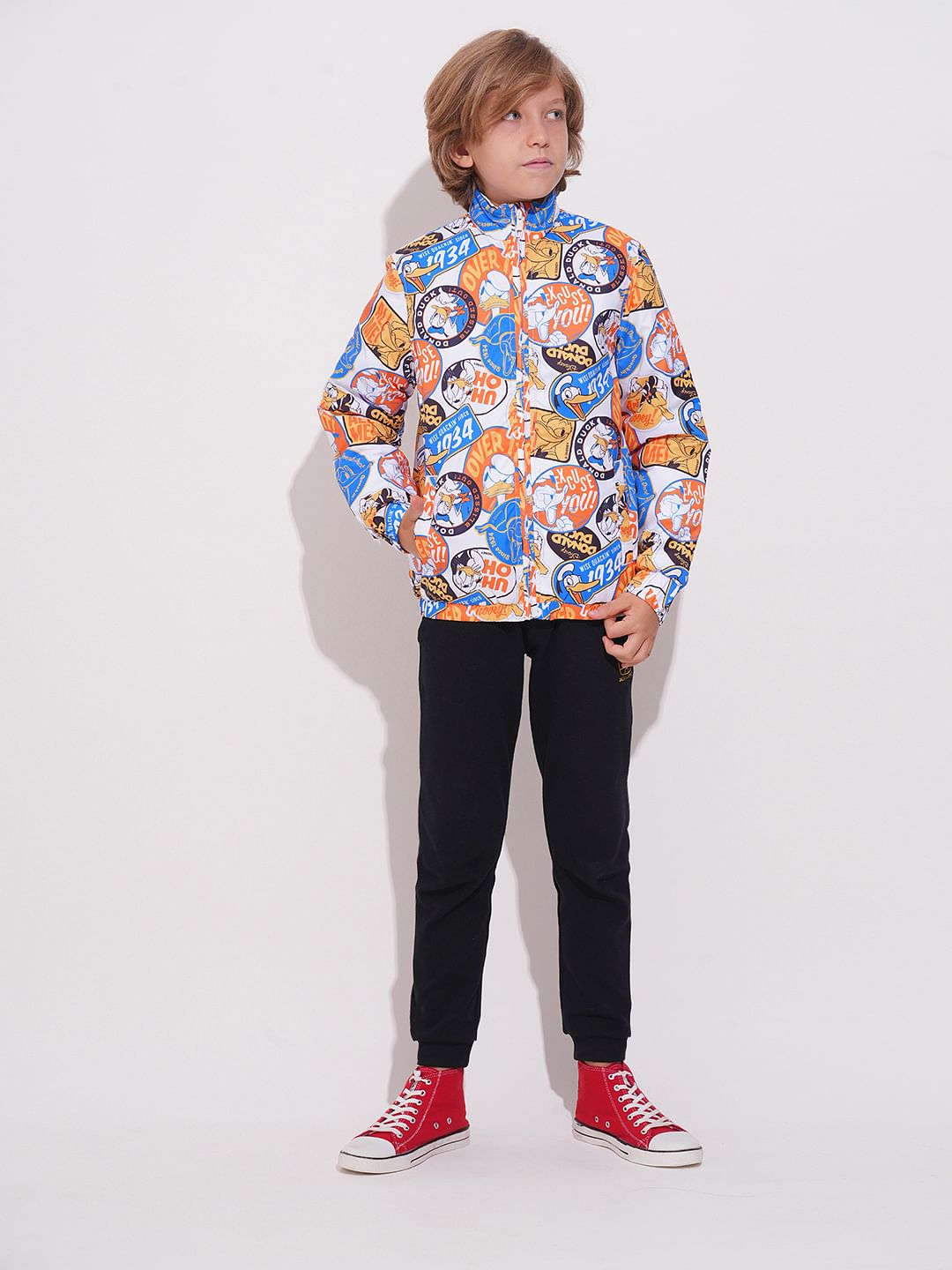 White Donald Duck Puffer Jacket