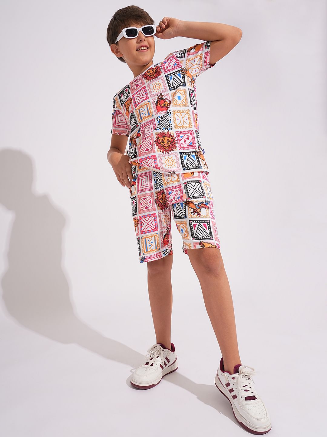 Mufasa & Friends White Printed Co-ord Set Shorts