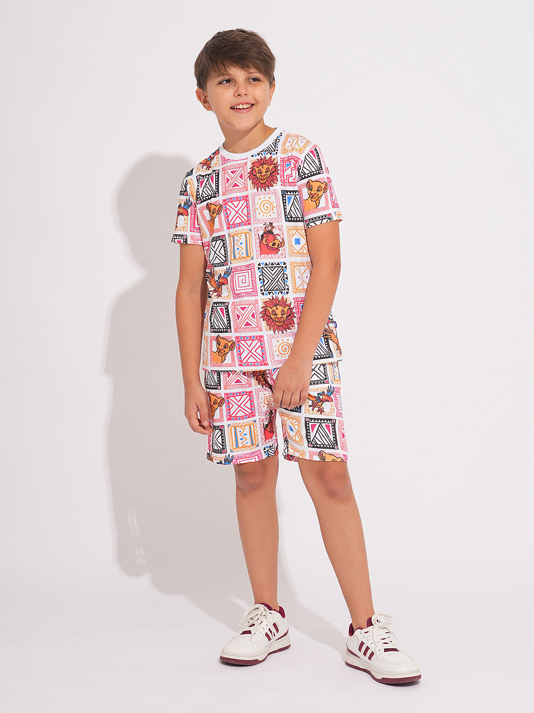 Mufasa & Friends White Printed Co-ord Set Shorts