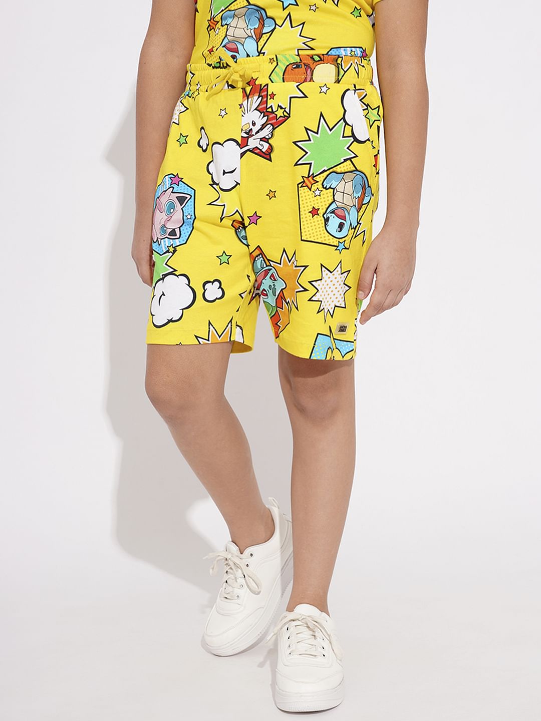 Pokemon Yellow Printed Co-ord Set Shorts