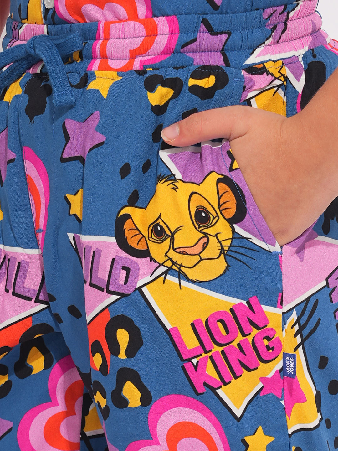 LION KING Blue Printed Co-ord Set Shorts