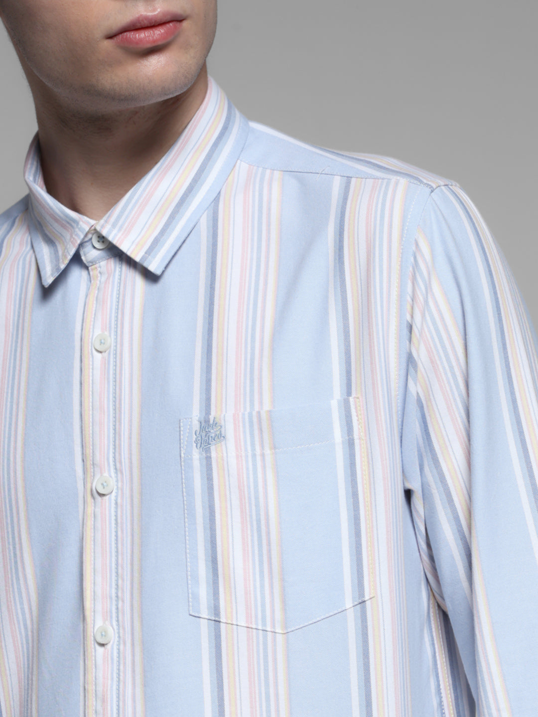 Blue Yarn Dyed Striped Shirt