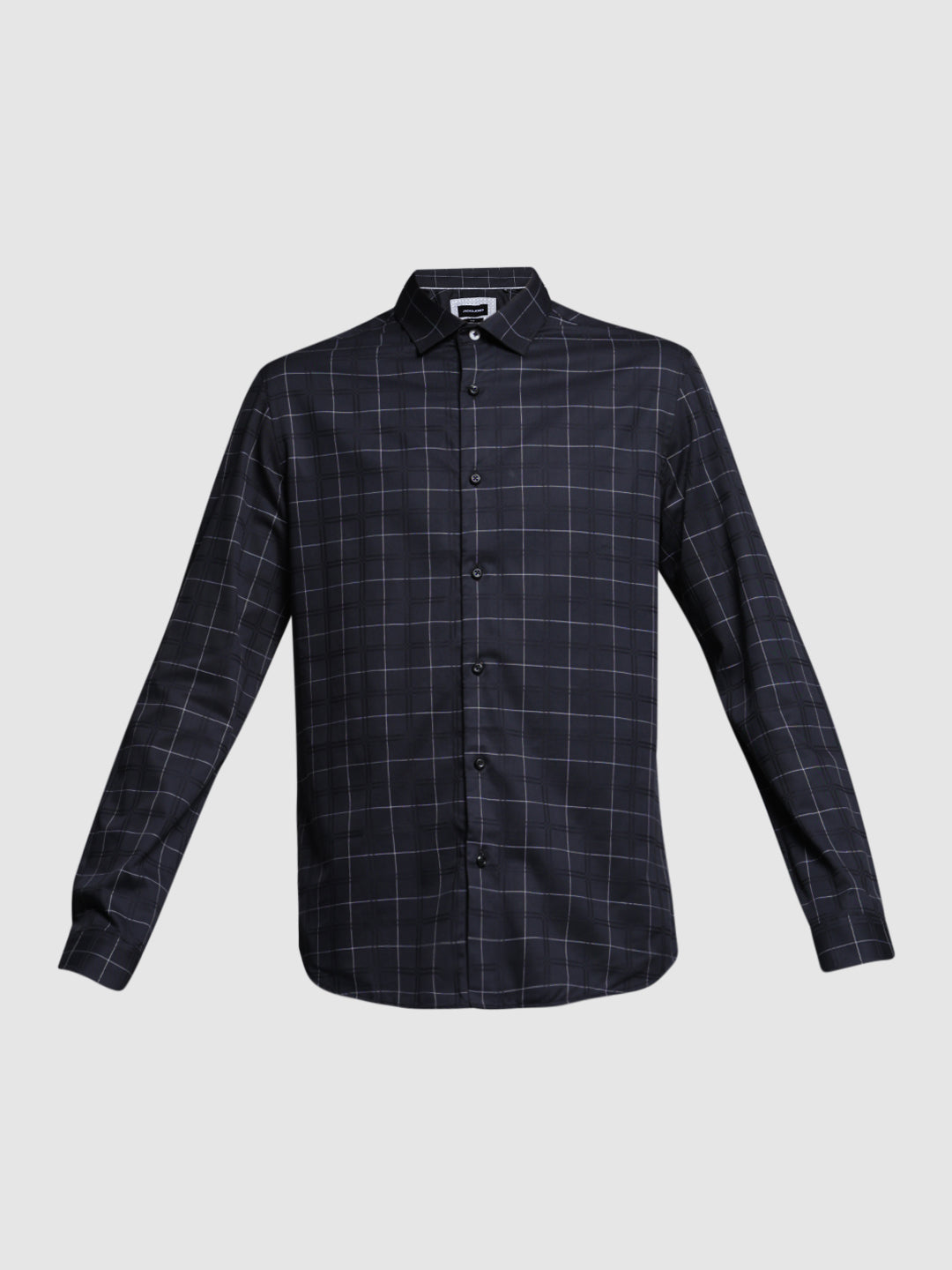 Black Dobby Check Cotton Shirt