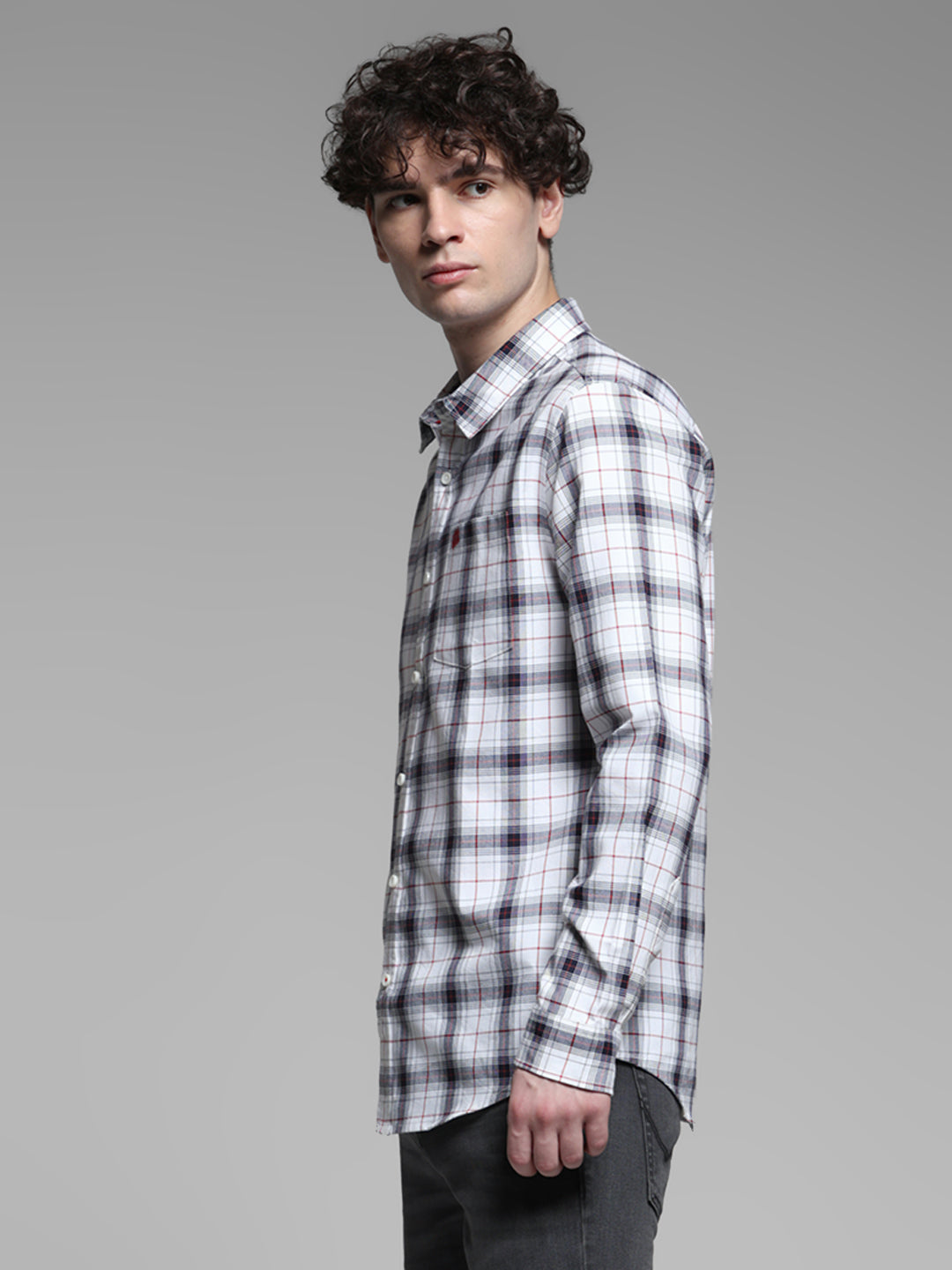 White Check Cotton Shirt
