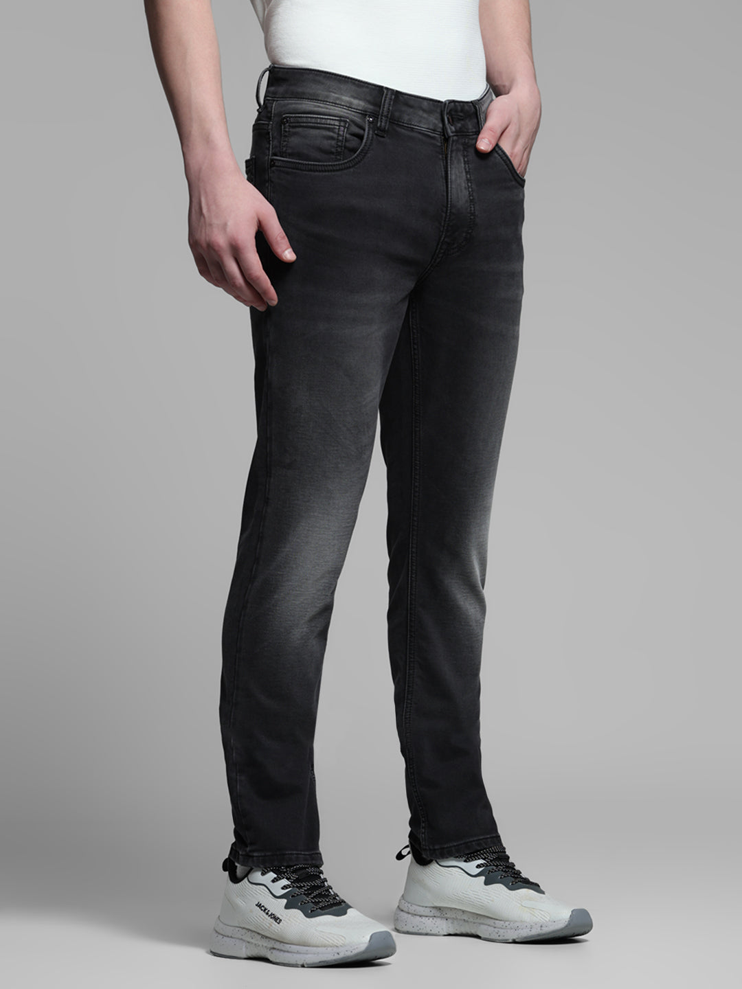 Black Washed Knitted Skinny Jeans