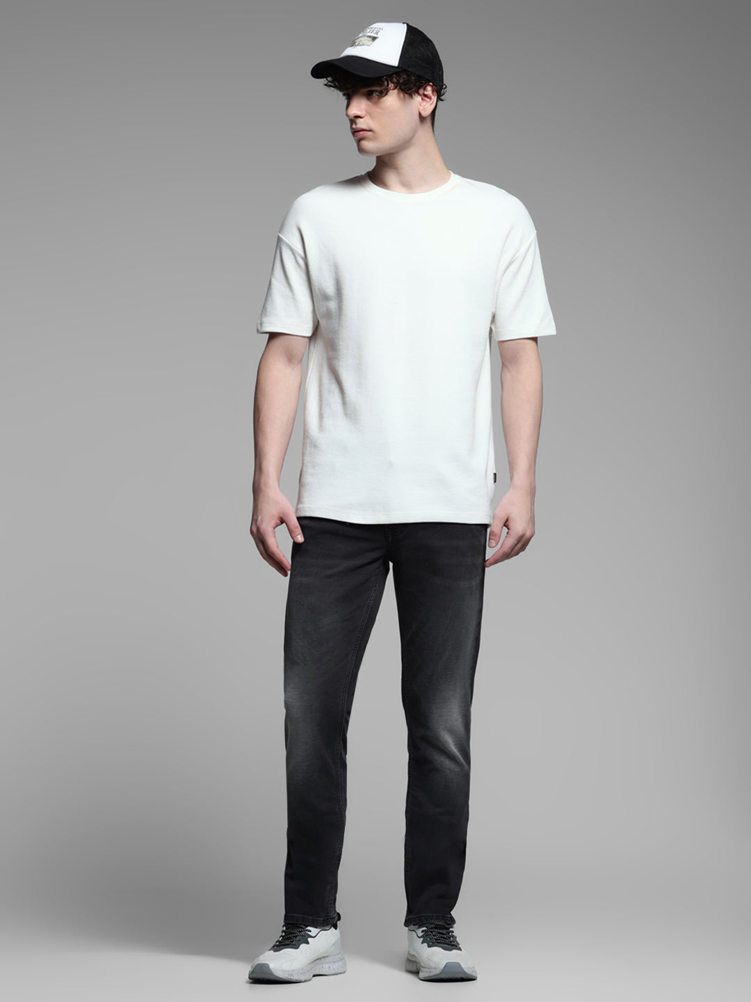 Black Washed Knitted Skinny Jeans