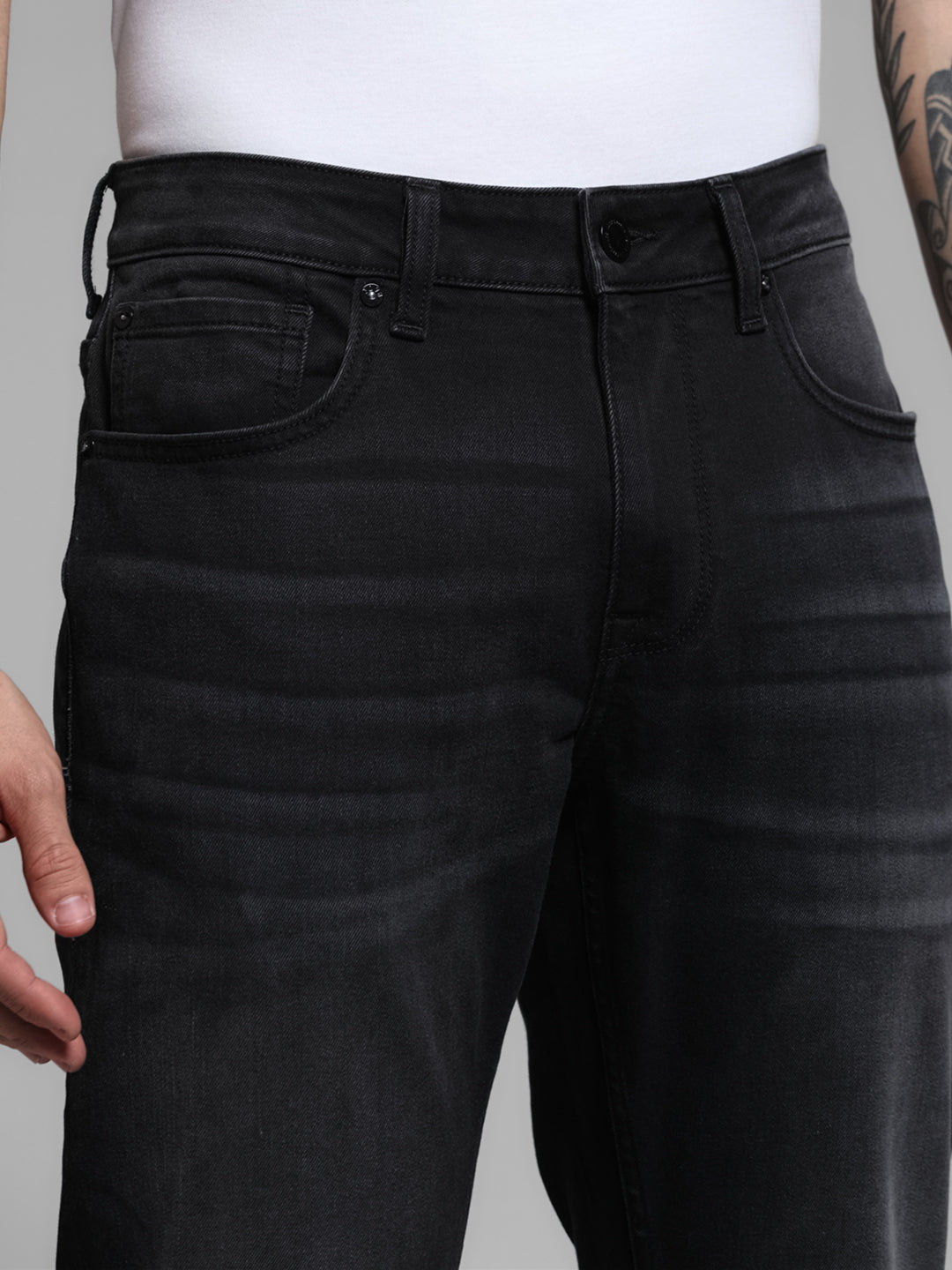 Black Clark Regular Straight Fit Jeans