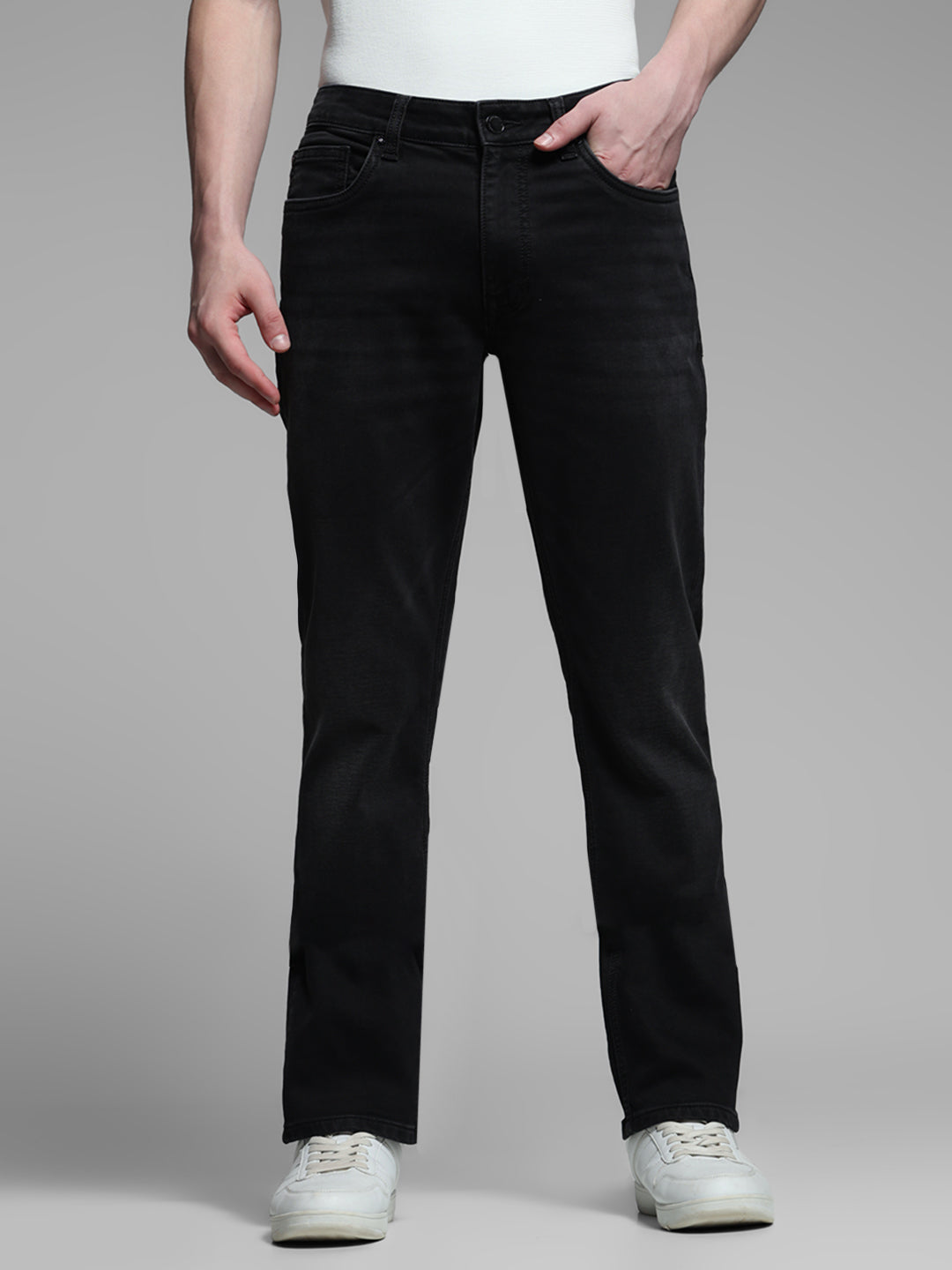 Black Clark Knitted Regular Fit Jeans