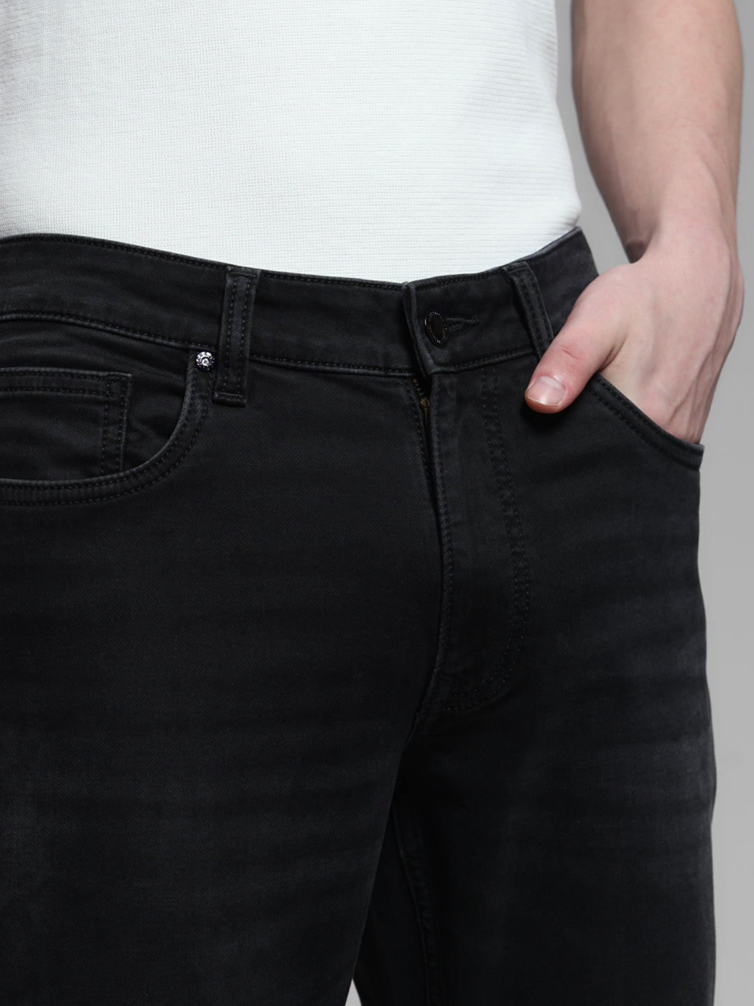 Black Clark Knitted Regular Fit Jeans