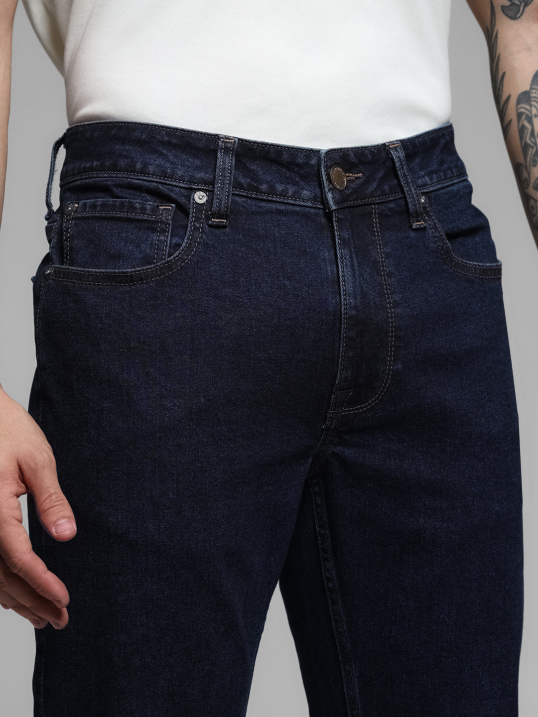 Dark Blue Clark Regular Straight Fit Jeans