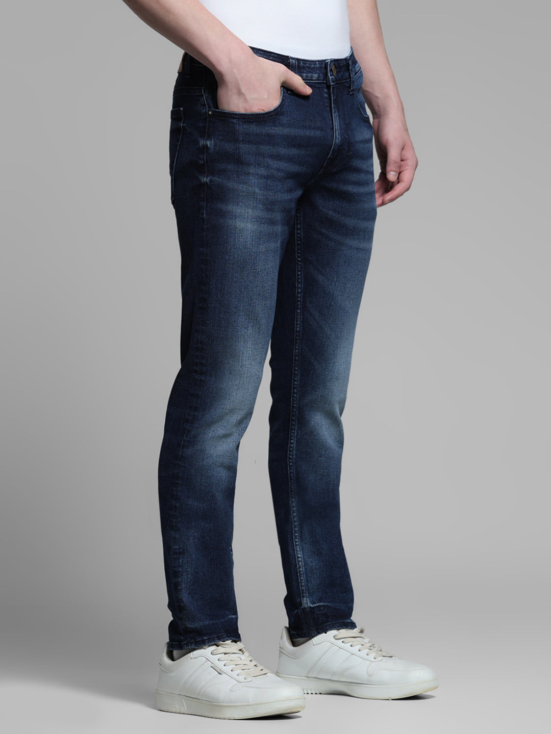 Dark Blue Glenn Washed Slim Fit Jeans