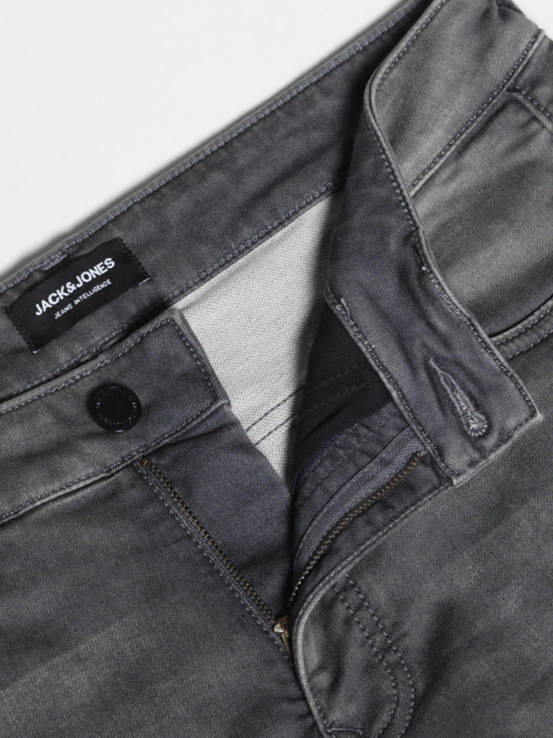 Grey Washed Knitted Slim Fit Jeans
