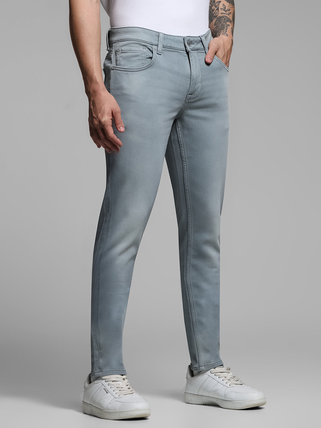 Light Blue Knitted Glenn slim fit jeans