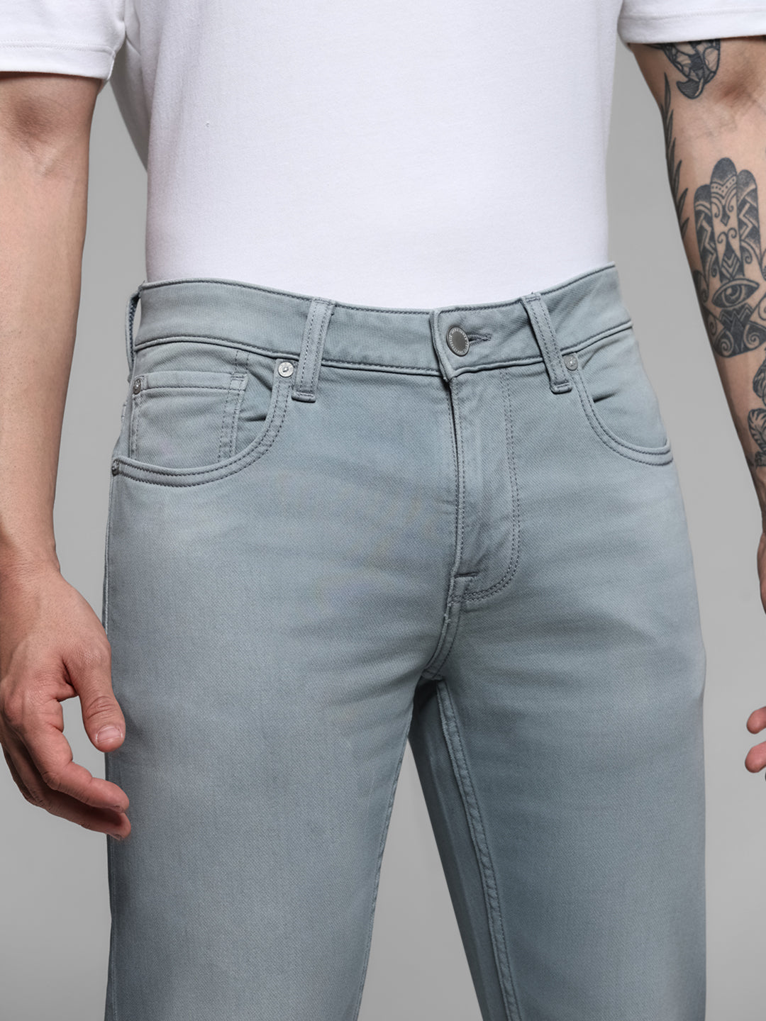 Light Blue Knitted Glenn slim fit jeans