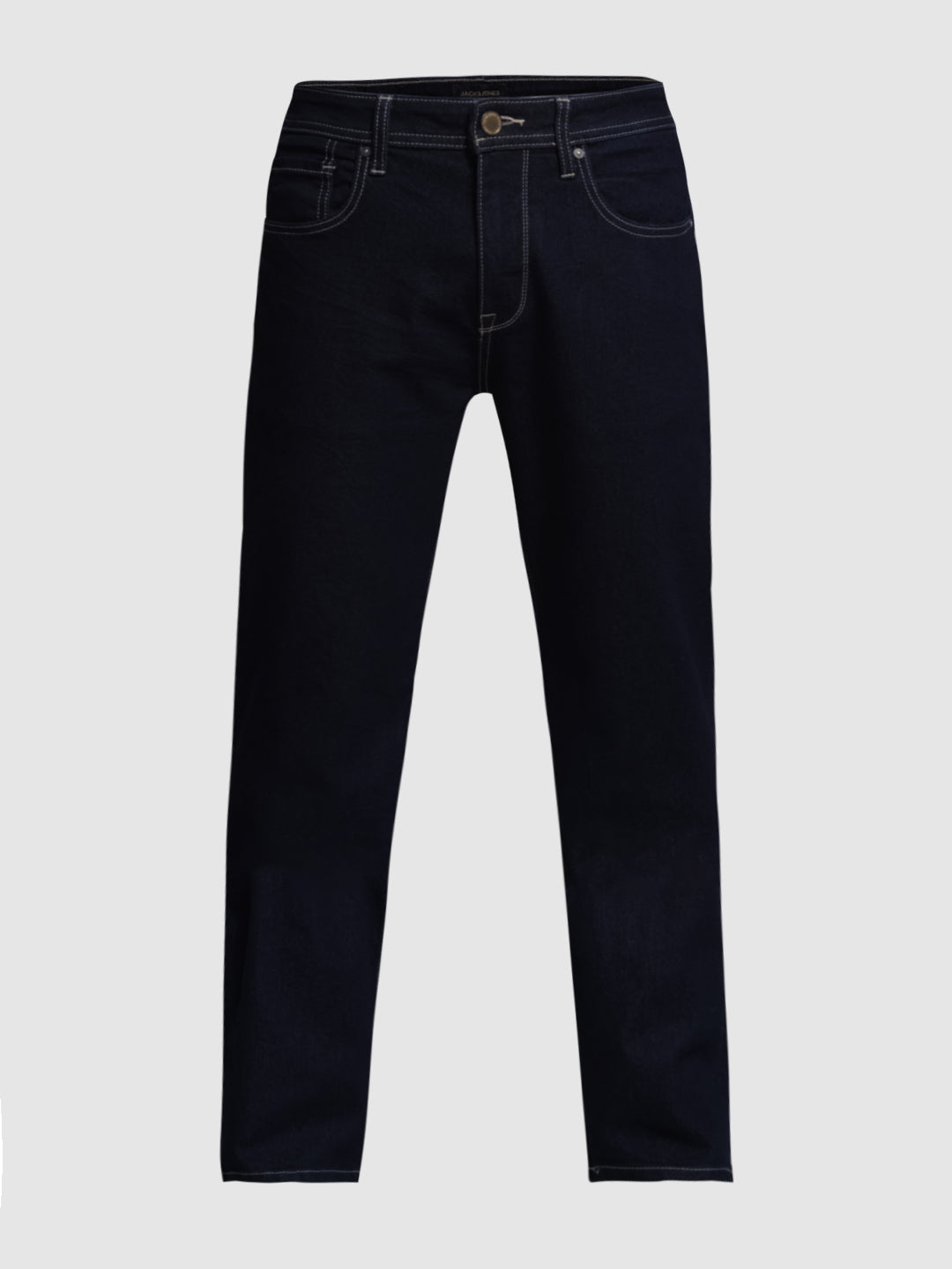 Dark Blue Contrast Stitch Bootcut Jeans