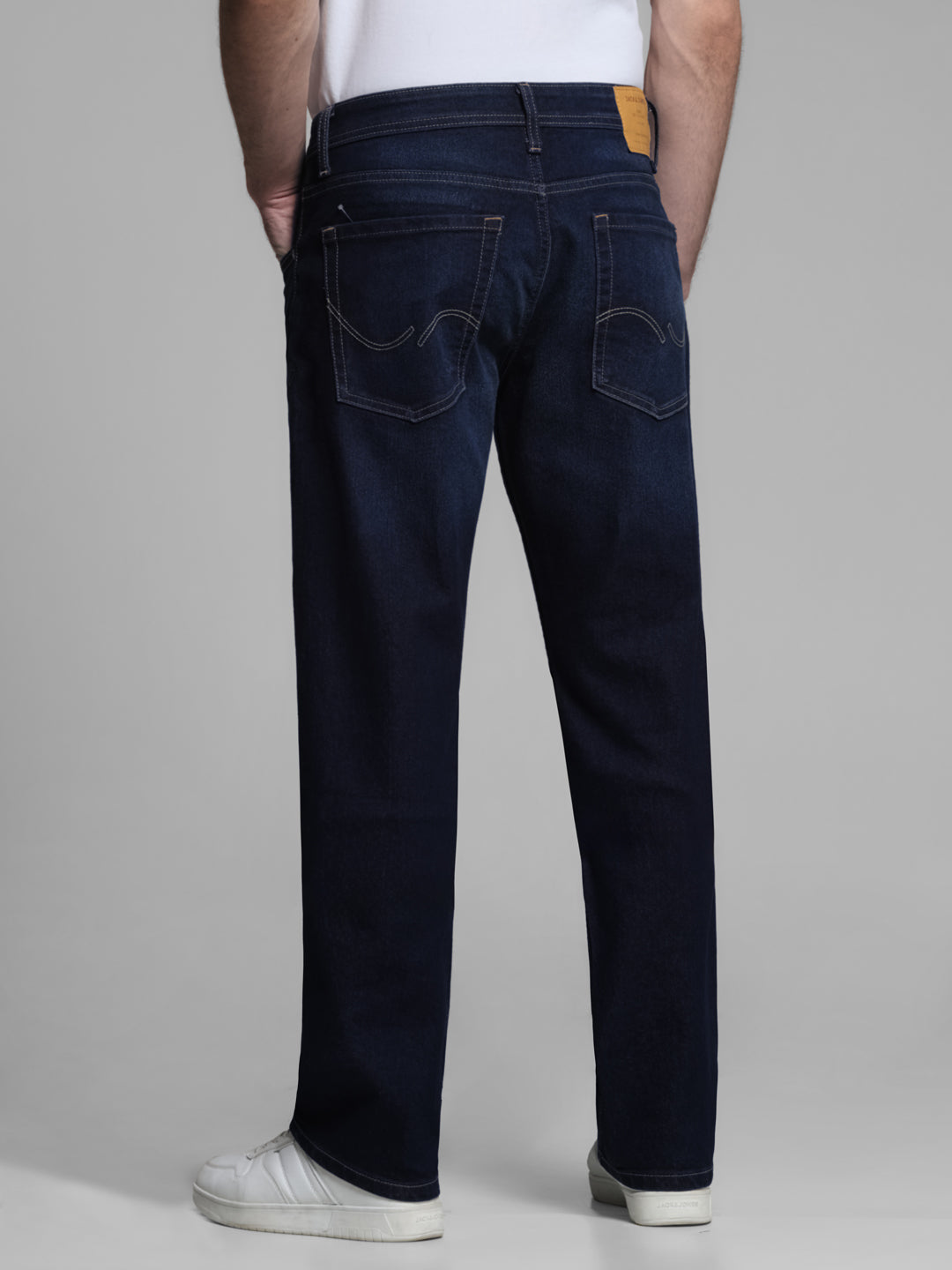 Dark Blue Washed Bootcut Jeans