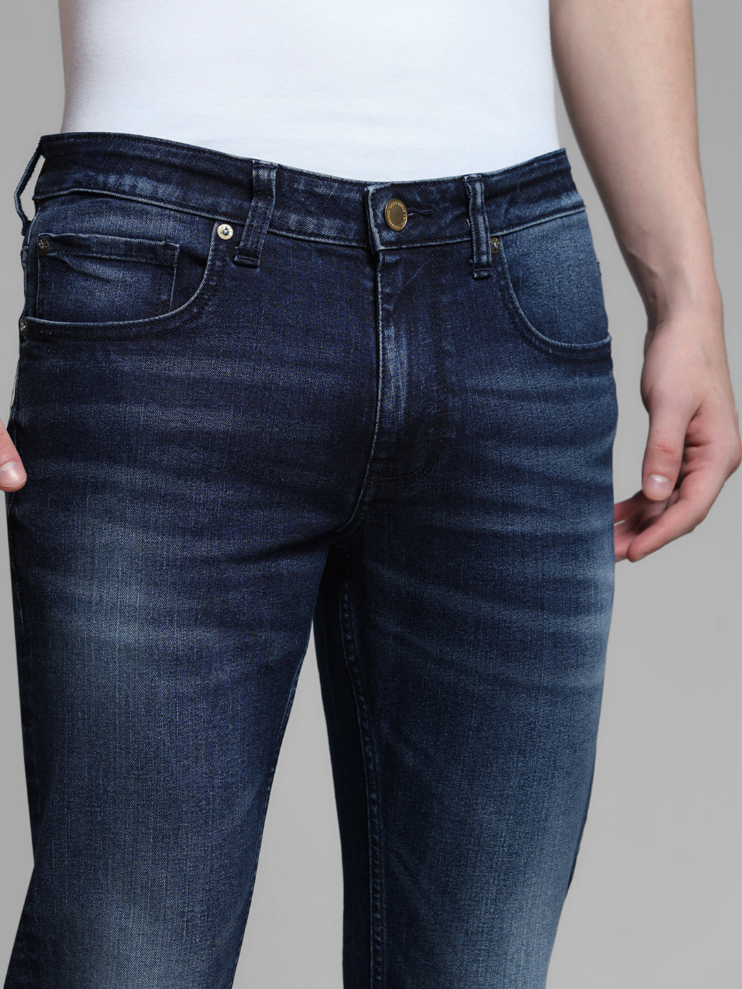 Dark Blue Brak Cropped Slim Fit Jenas