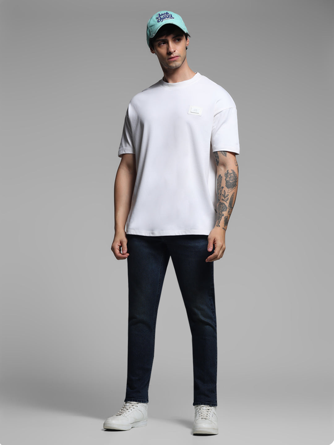 Dark Blue Brak Slim Fit Cropped Jeans