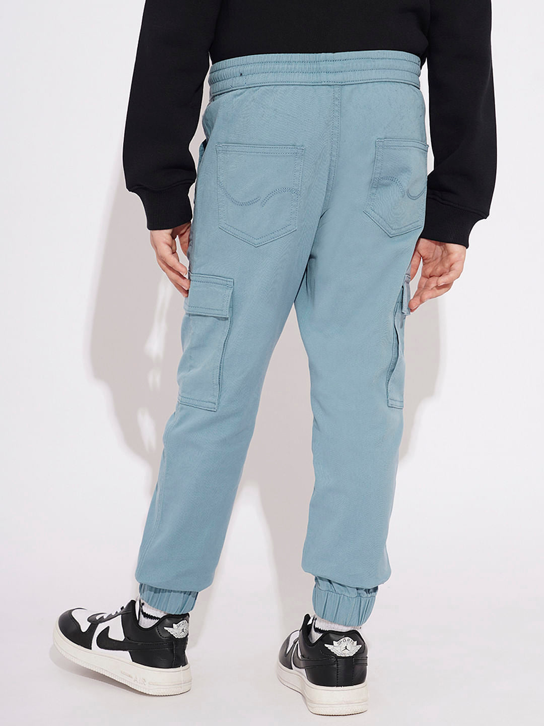 Boys Blue Mid Rise Casual Pants