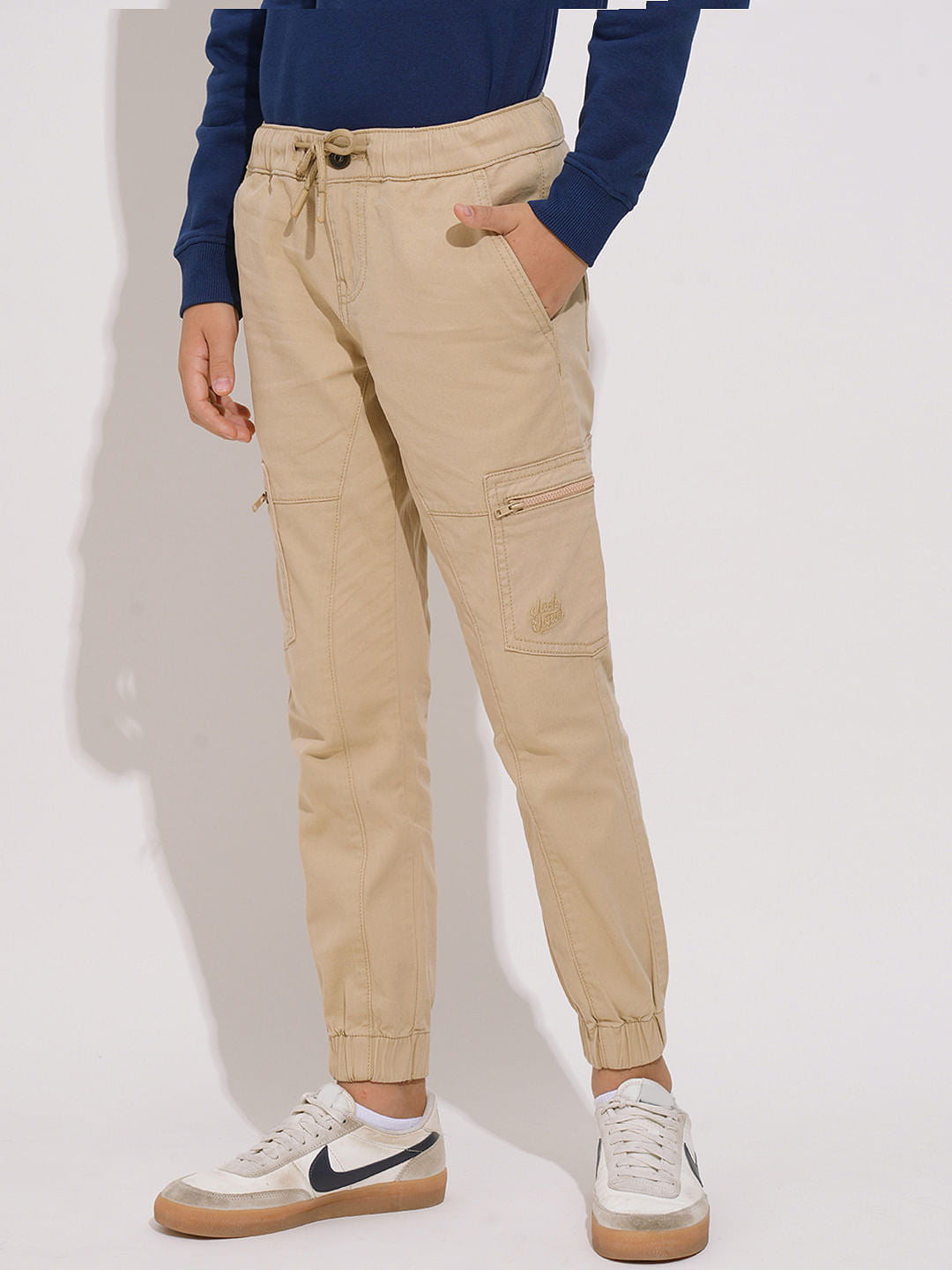 Boys Khaki Cotton Cargos