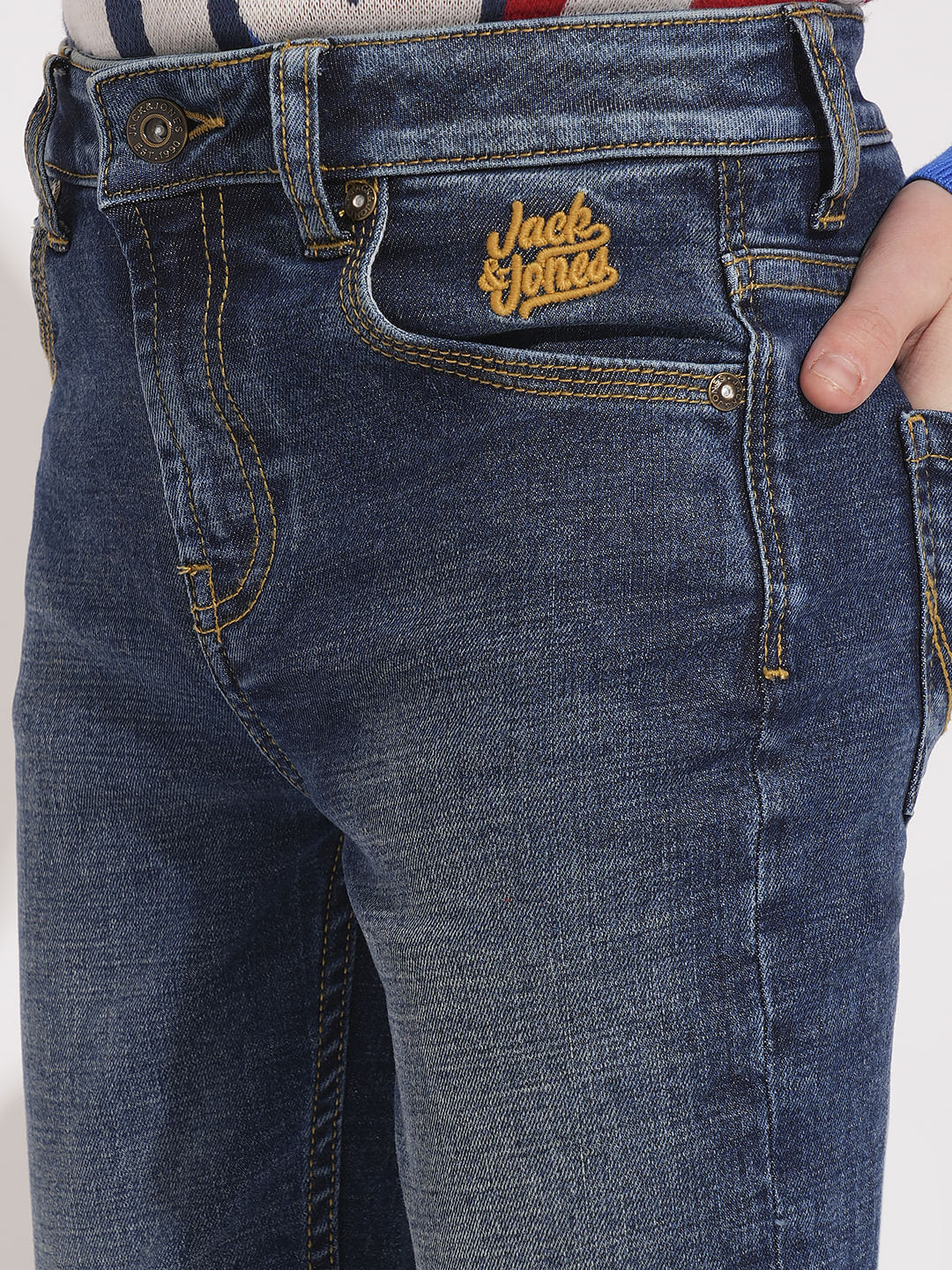 Boys Blue Mid Rise Bootcut Jeans