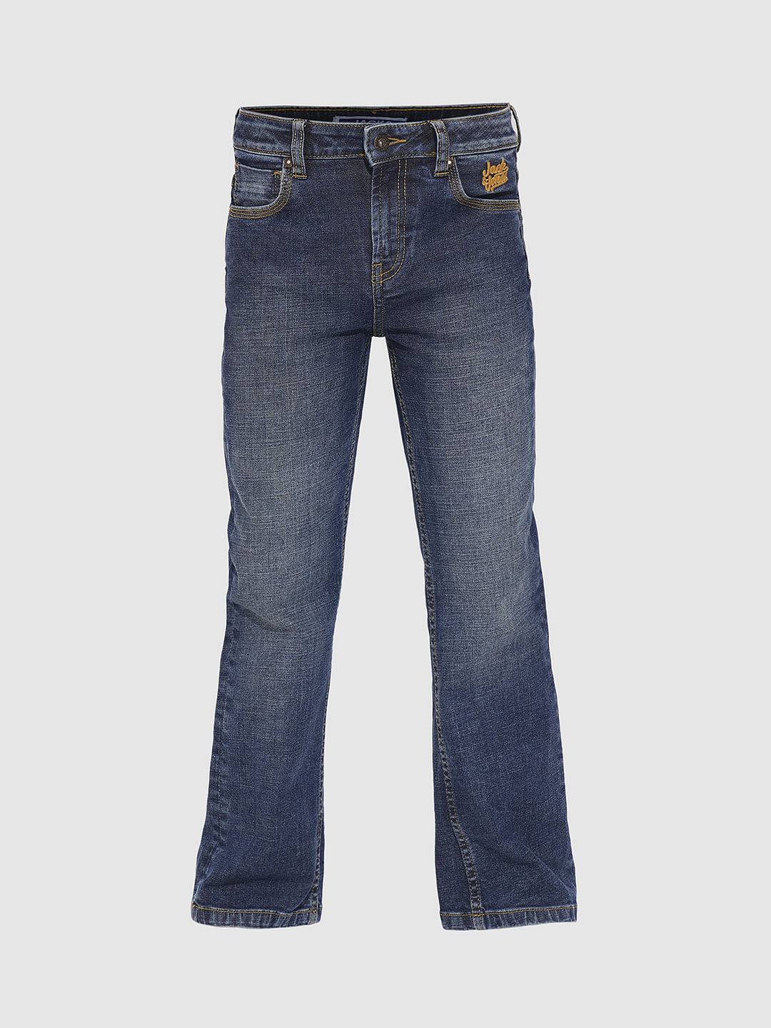 Boys Blue Mid Rise Bootcut Jeans