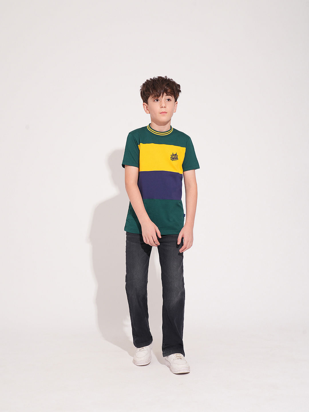 Boys Black Mid Rise Bootcut Jeans