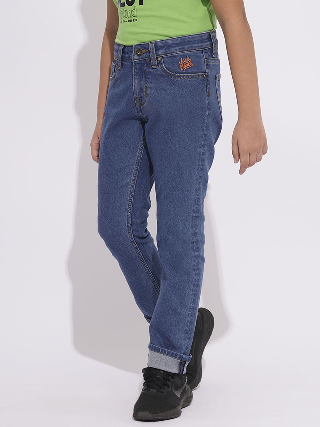 Light Blue Mid Rise Regular Fit Jeans