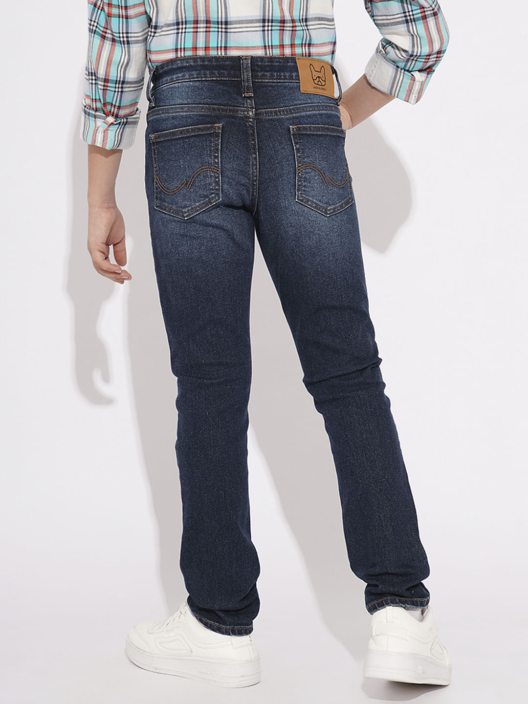 BOYS Dark Blue Washed Regular Fit Jeans