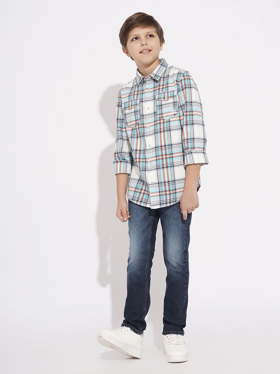 BOYS Dark Blue Washed Regular Fit Jeans