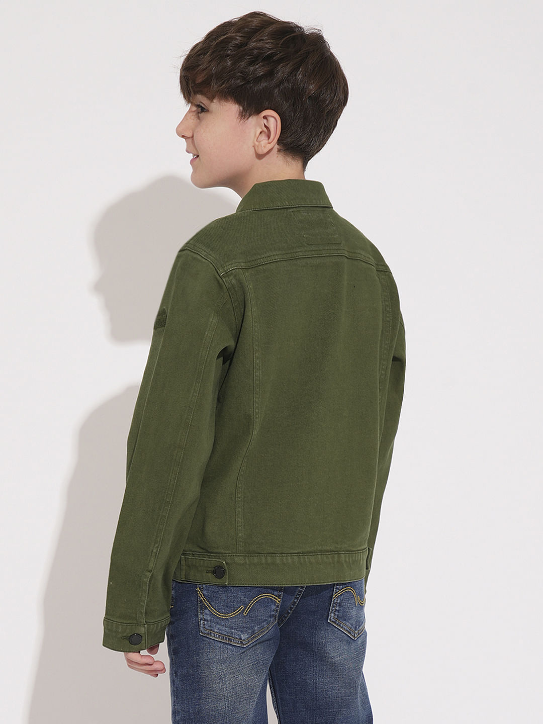 Boys Green Denim Jacket