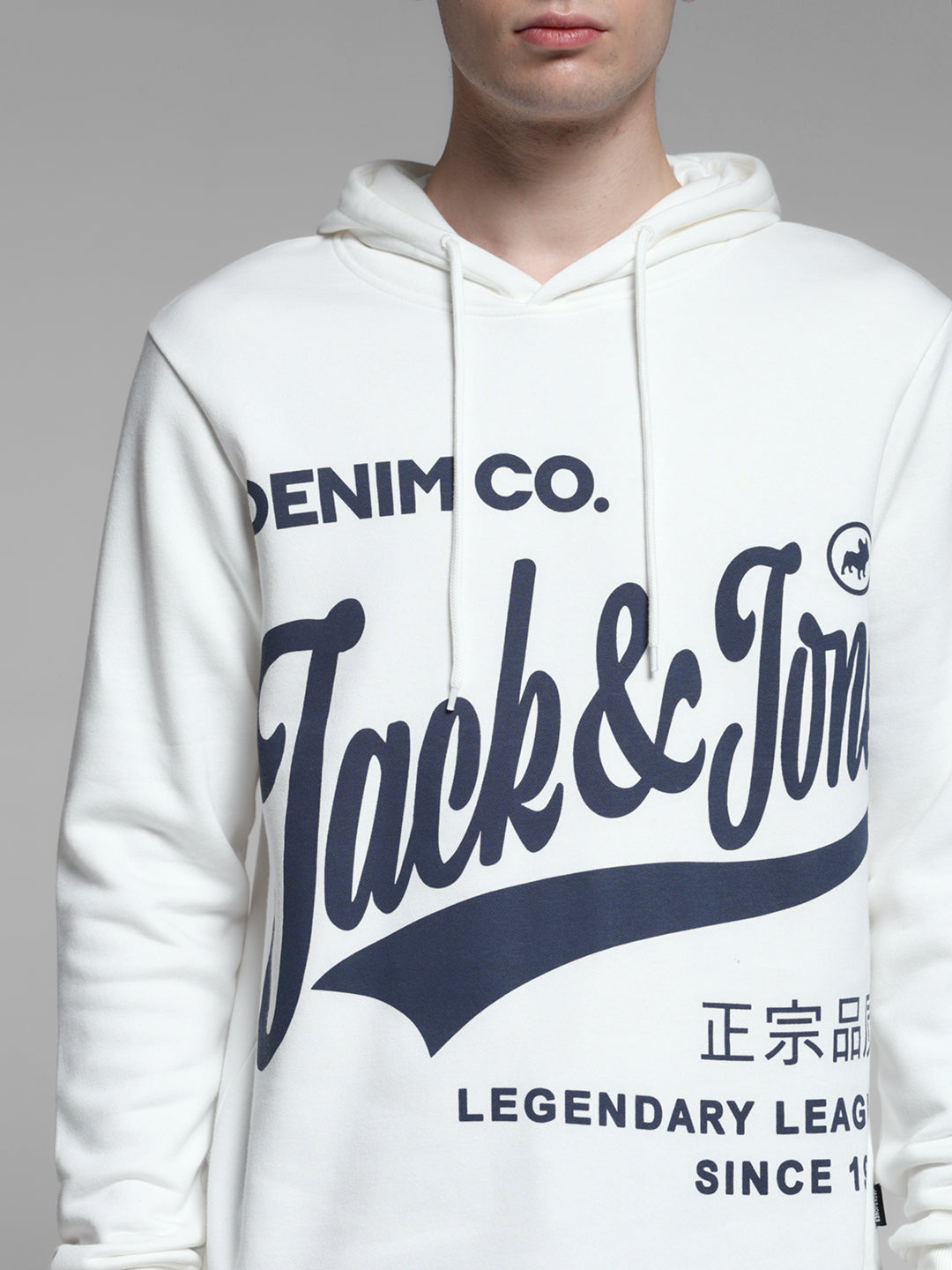 White Printed Hooded Sweatshirt