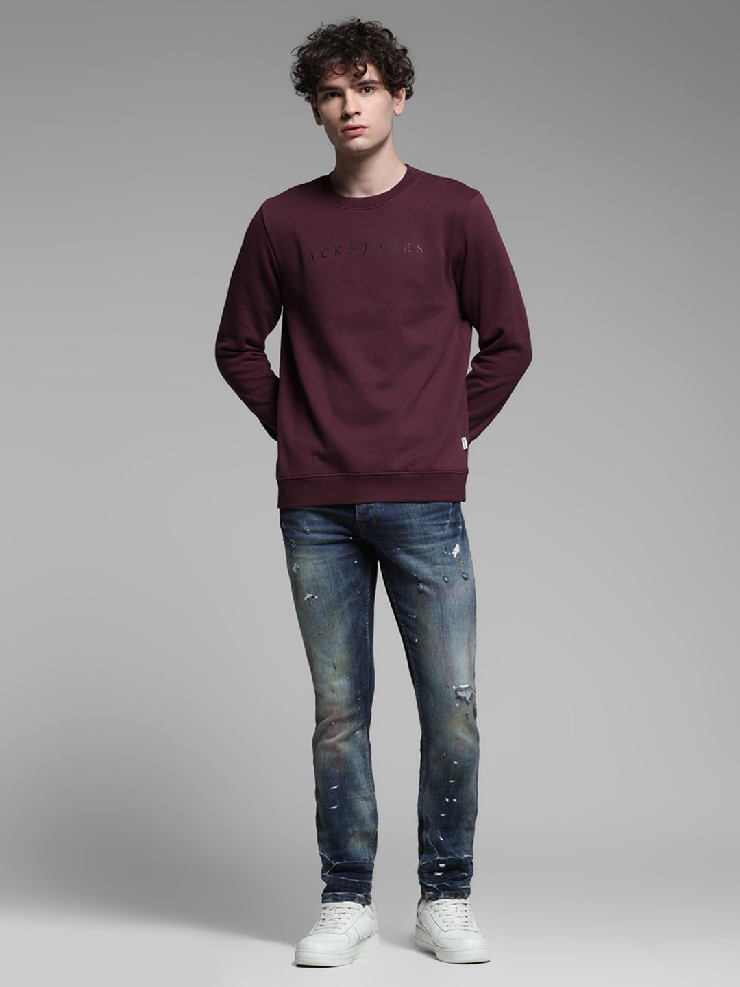 Maroon Logo Detail Sweatshirt