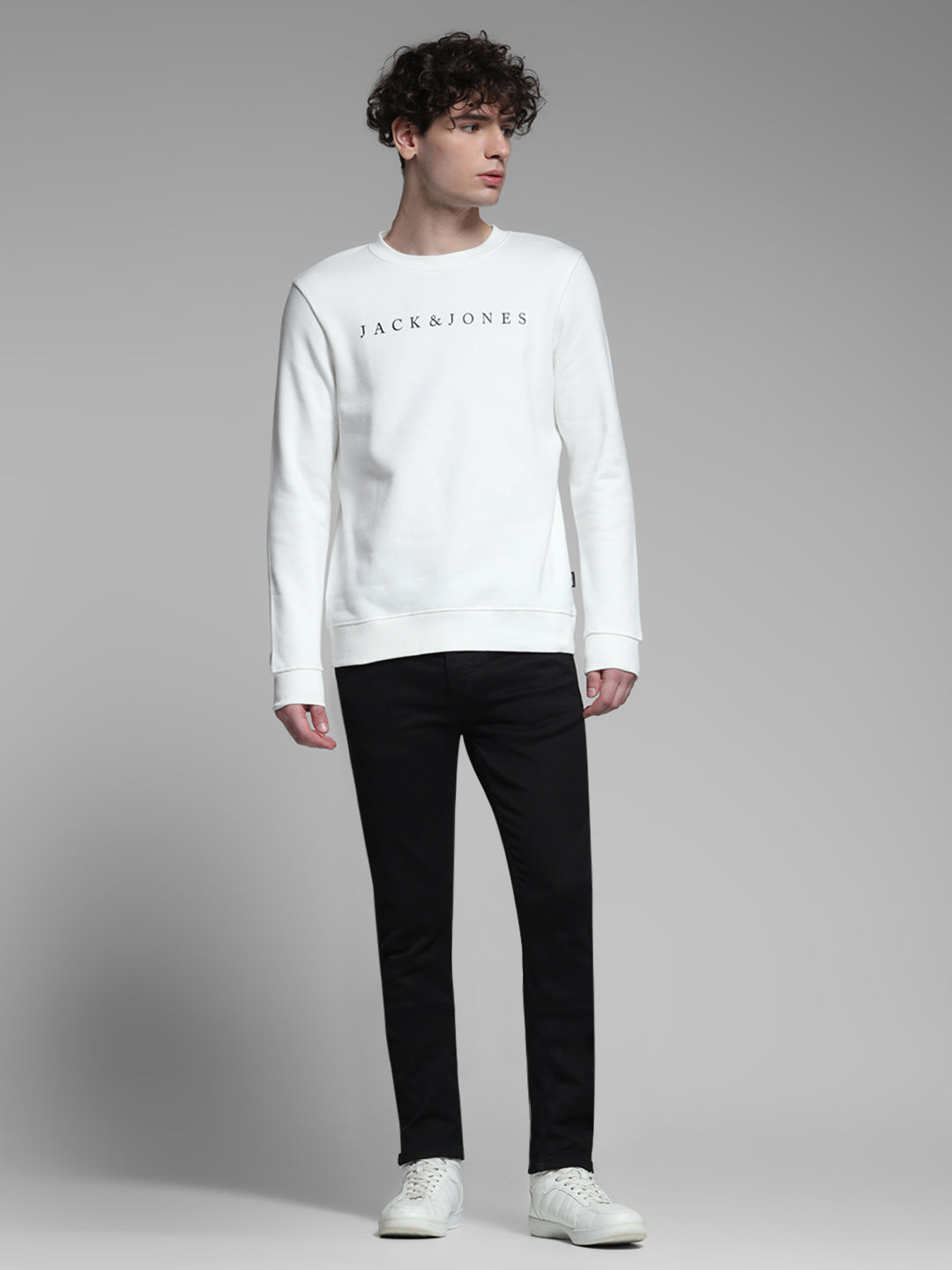 White Logo Detail Sweatshirt