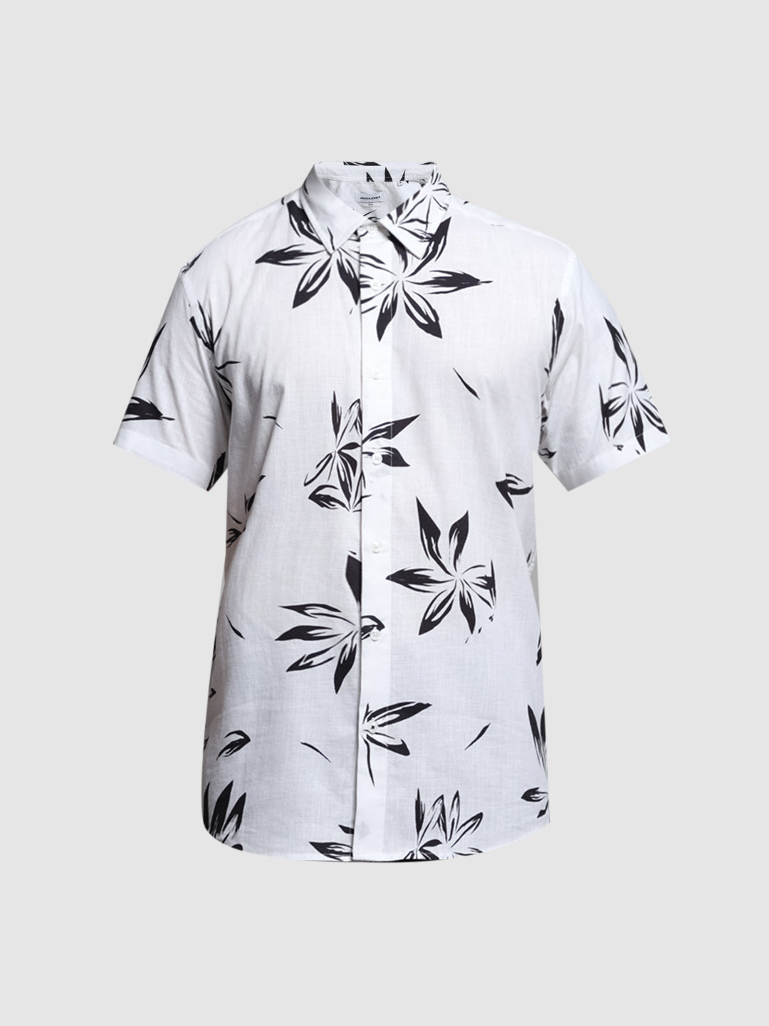 White Floral Short Sleeves Shirt