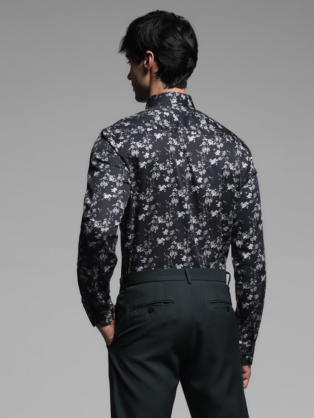 Black Floral Print Shirt
