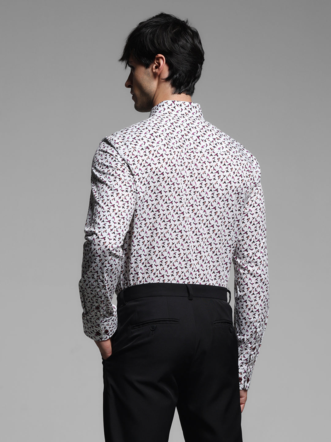 White Cotton Printed Shirt