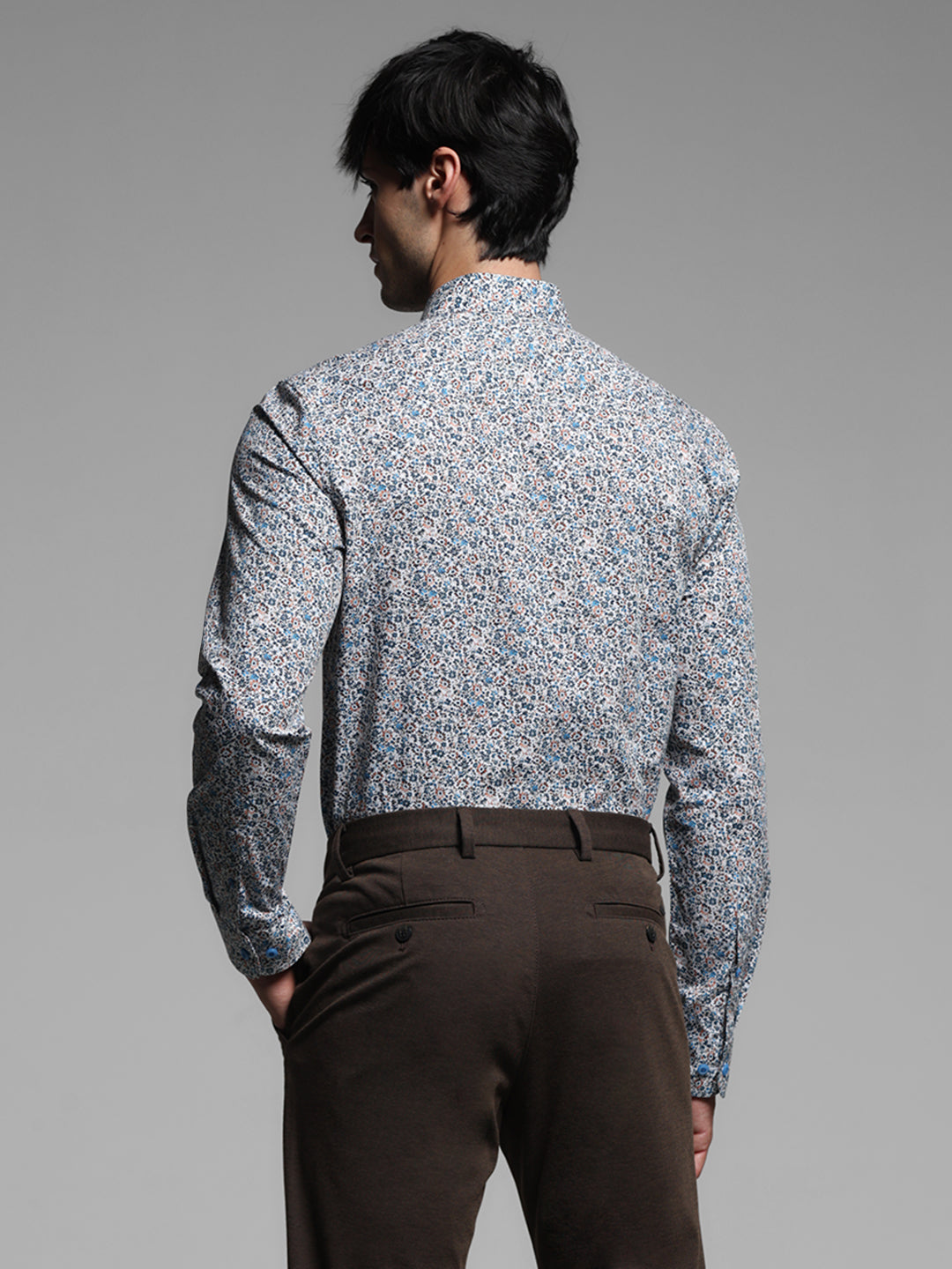 White Floral Slim Fit Shirt