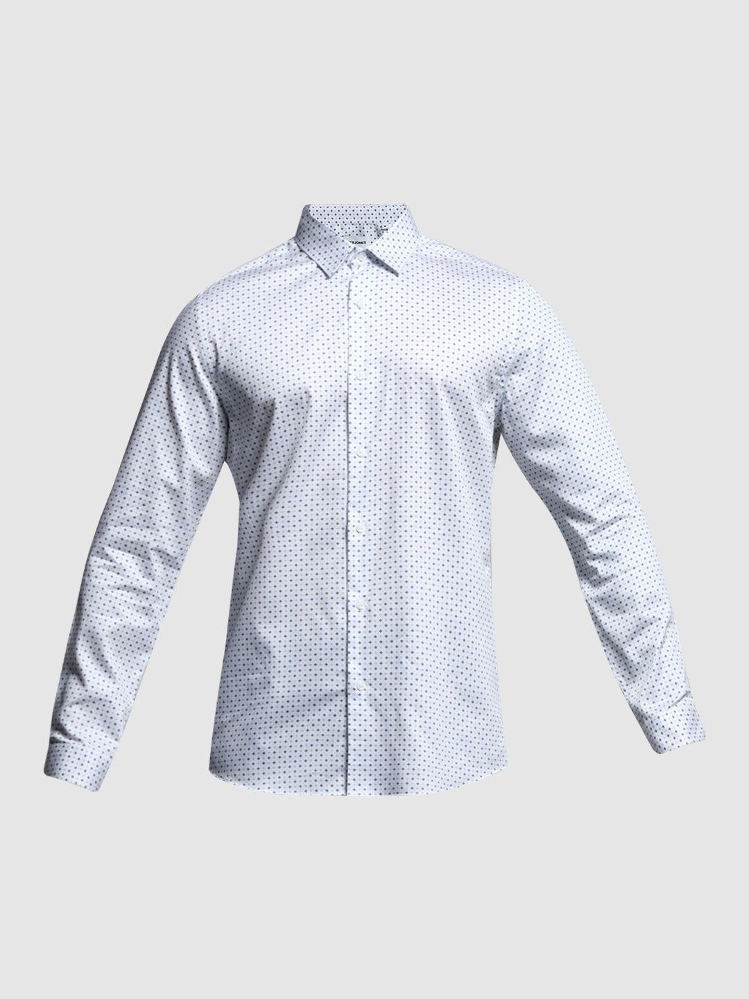 White Printed Formal Shirt