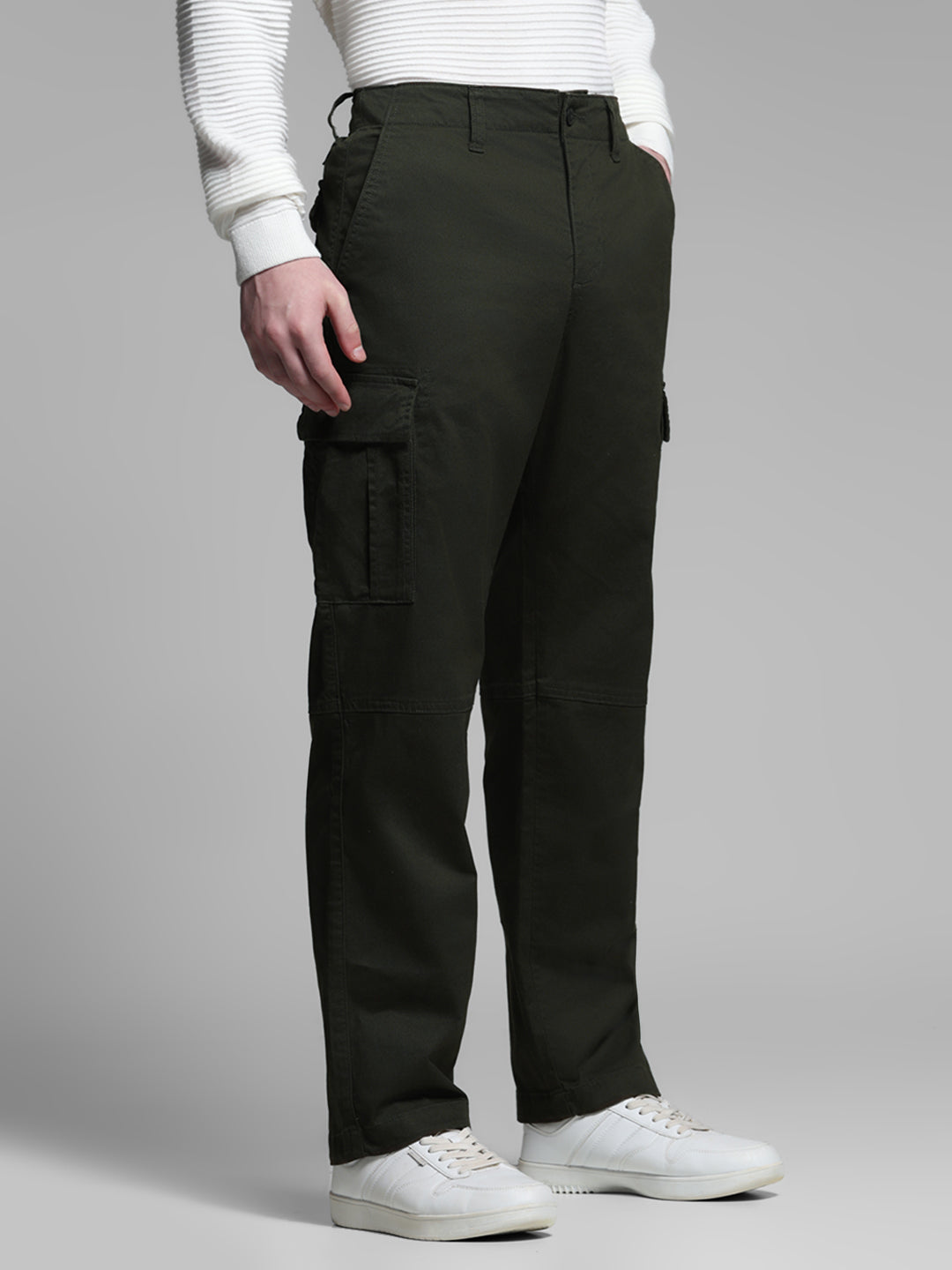 Olive Green Anti Fit Cargos