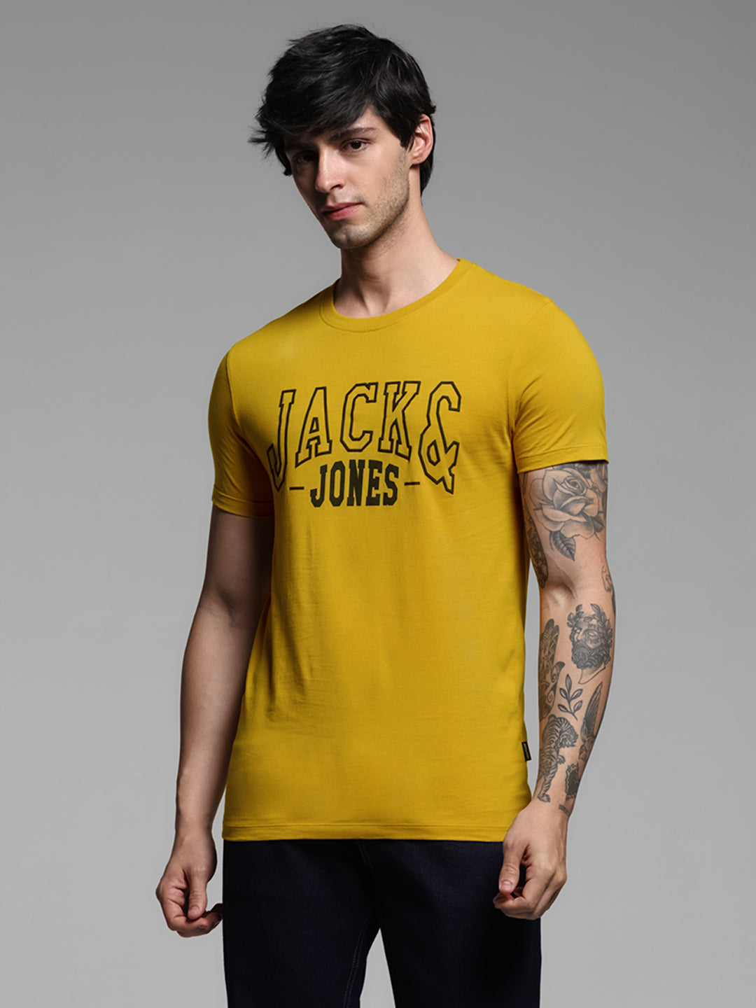 Yellow Logo Print T-shirt