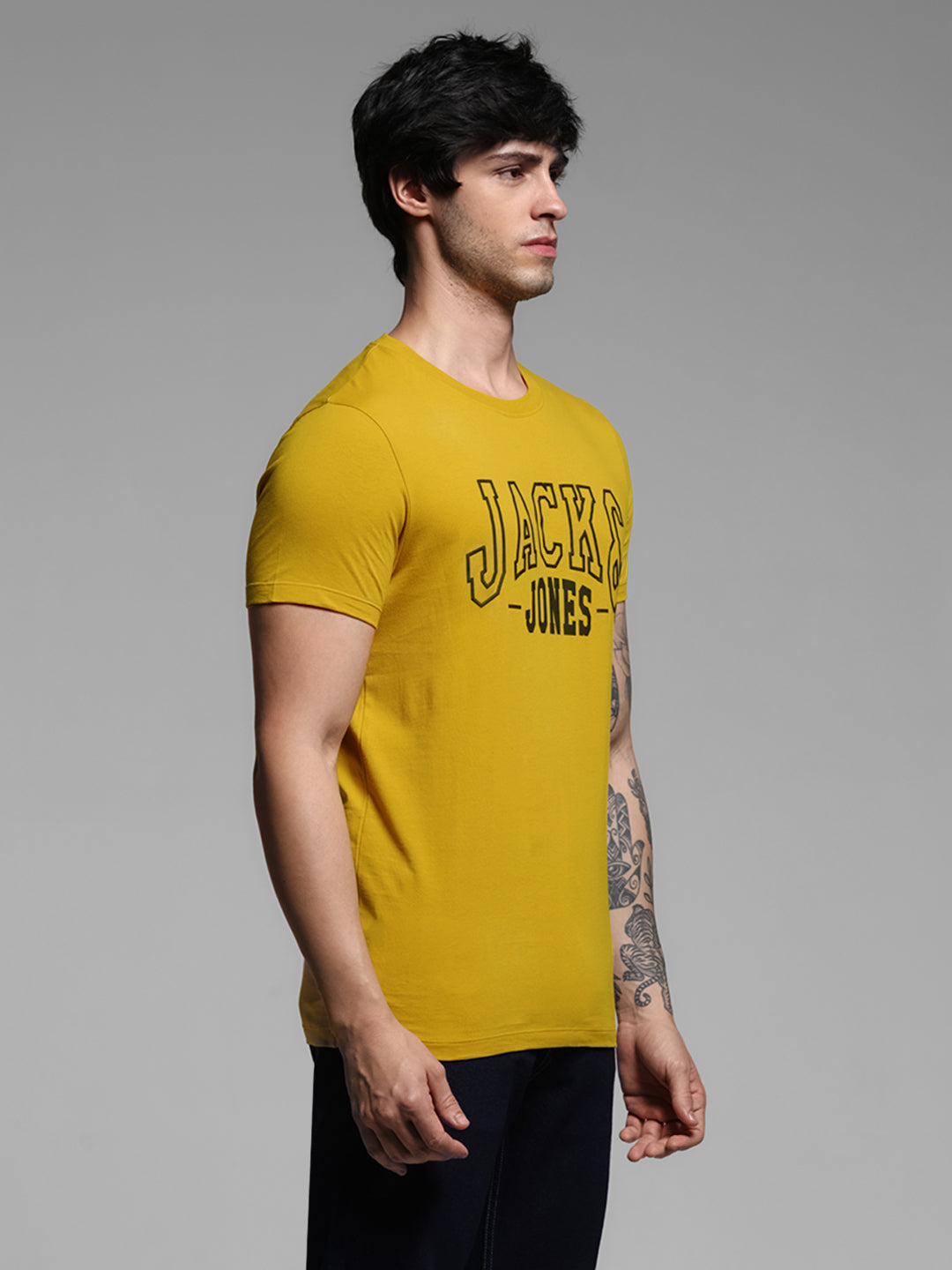 Yellow Logo Print T-shirt
