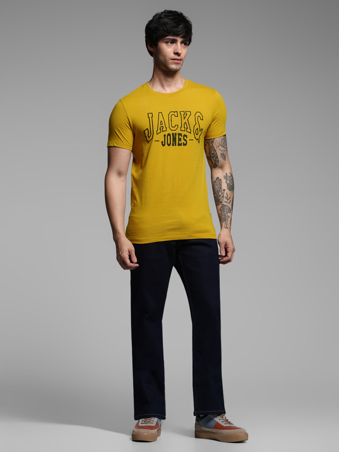 Yellow Logo Print T-shirt