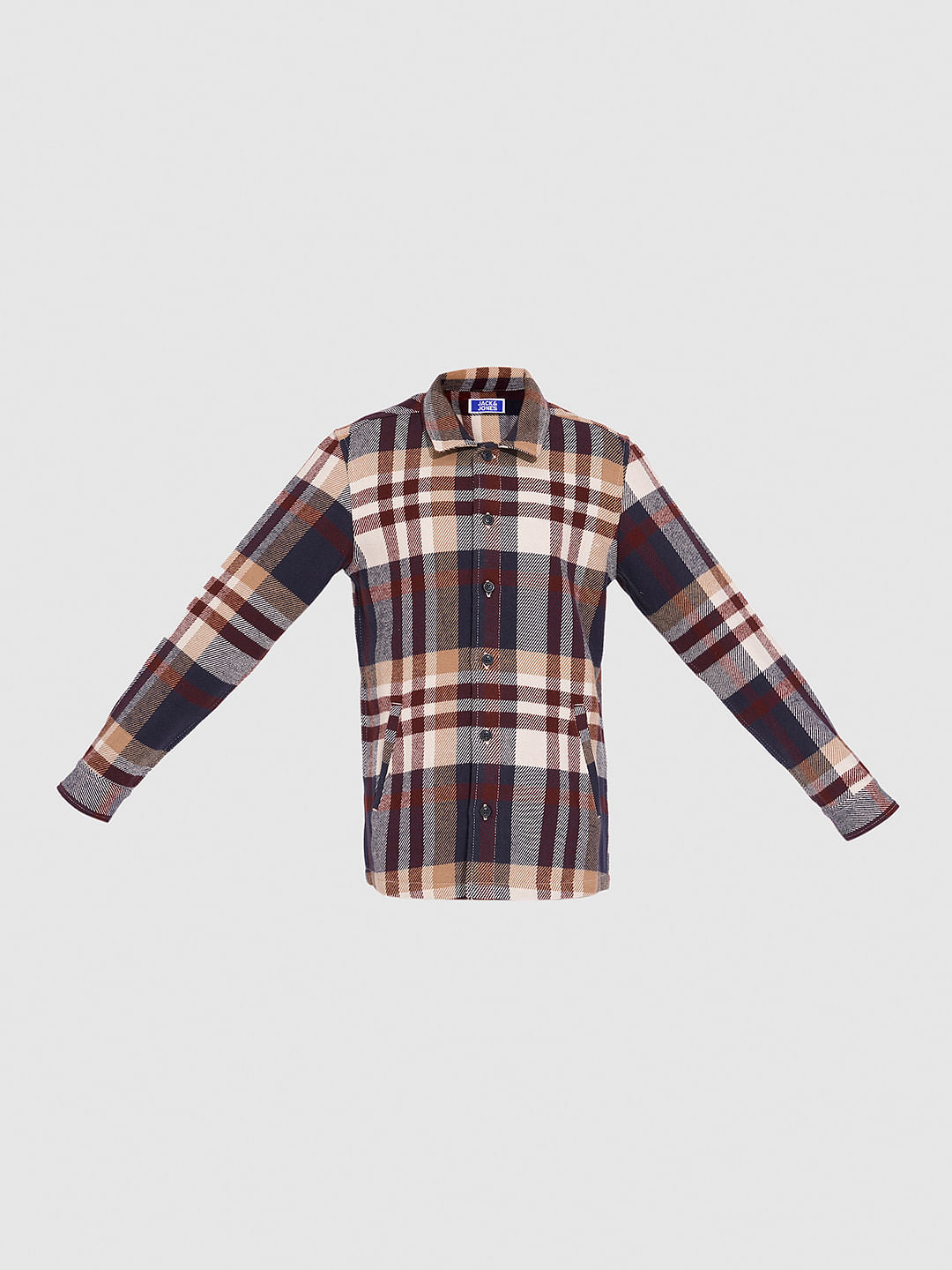 Boys Brown Check Shacket