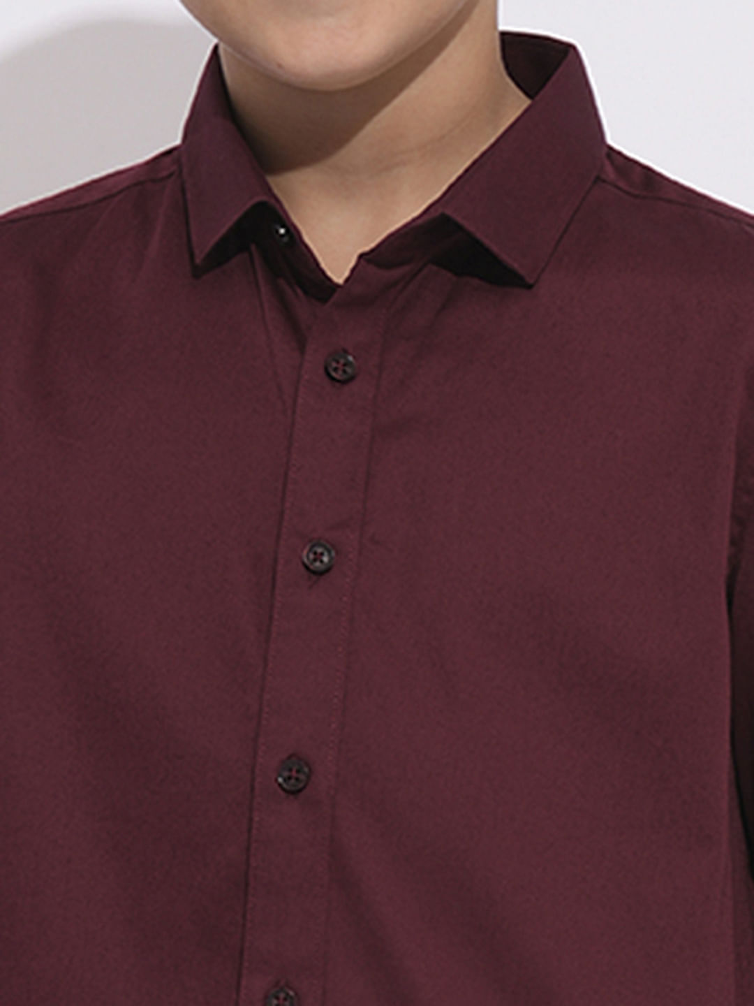Boys Maroon Full Sleeves Shirt