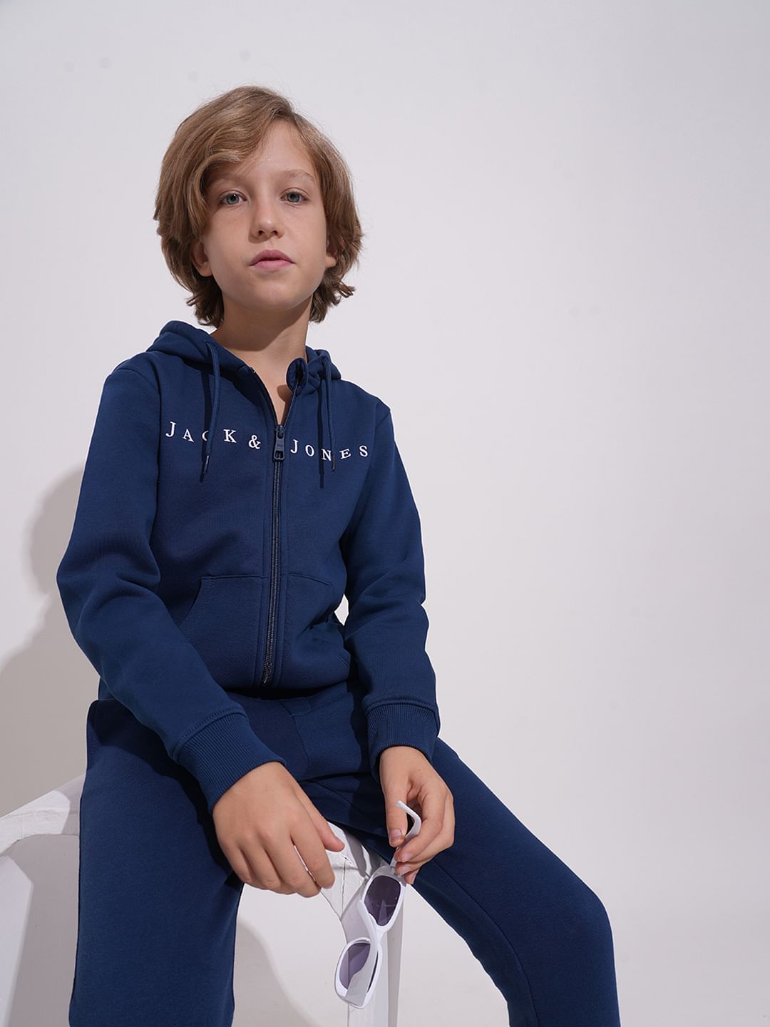 Navy Blue Hooded Co-ord Set Sweatshirt