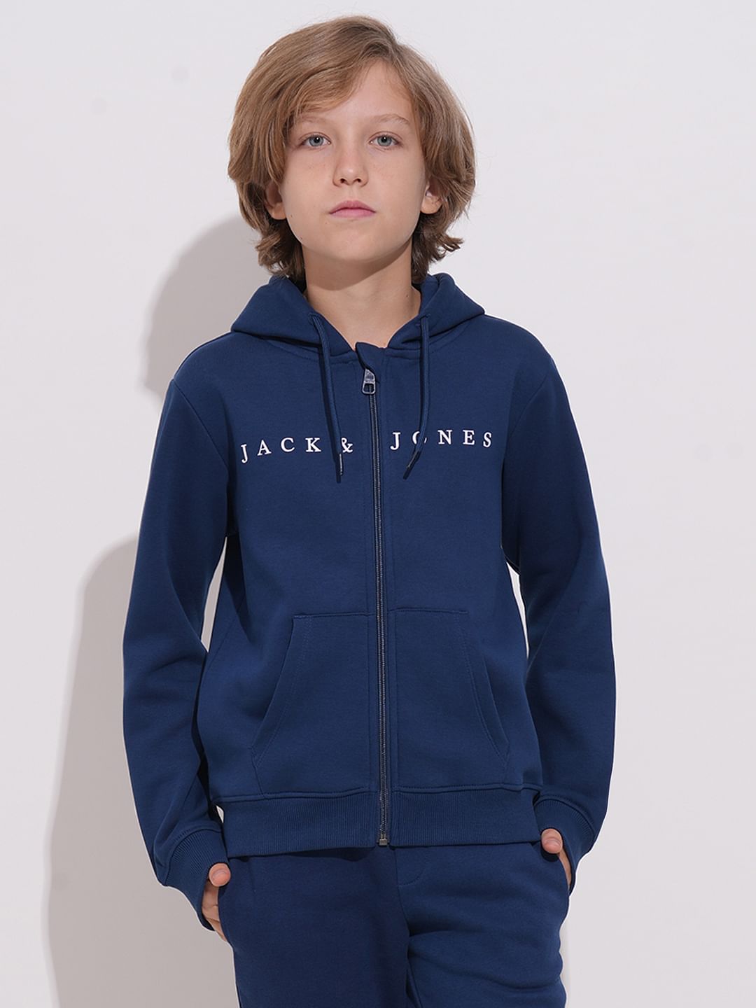 Navy Blue Hooded Co-ord Set Sweatshirt