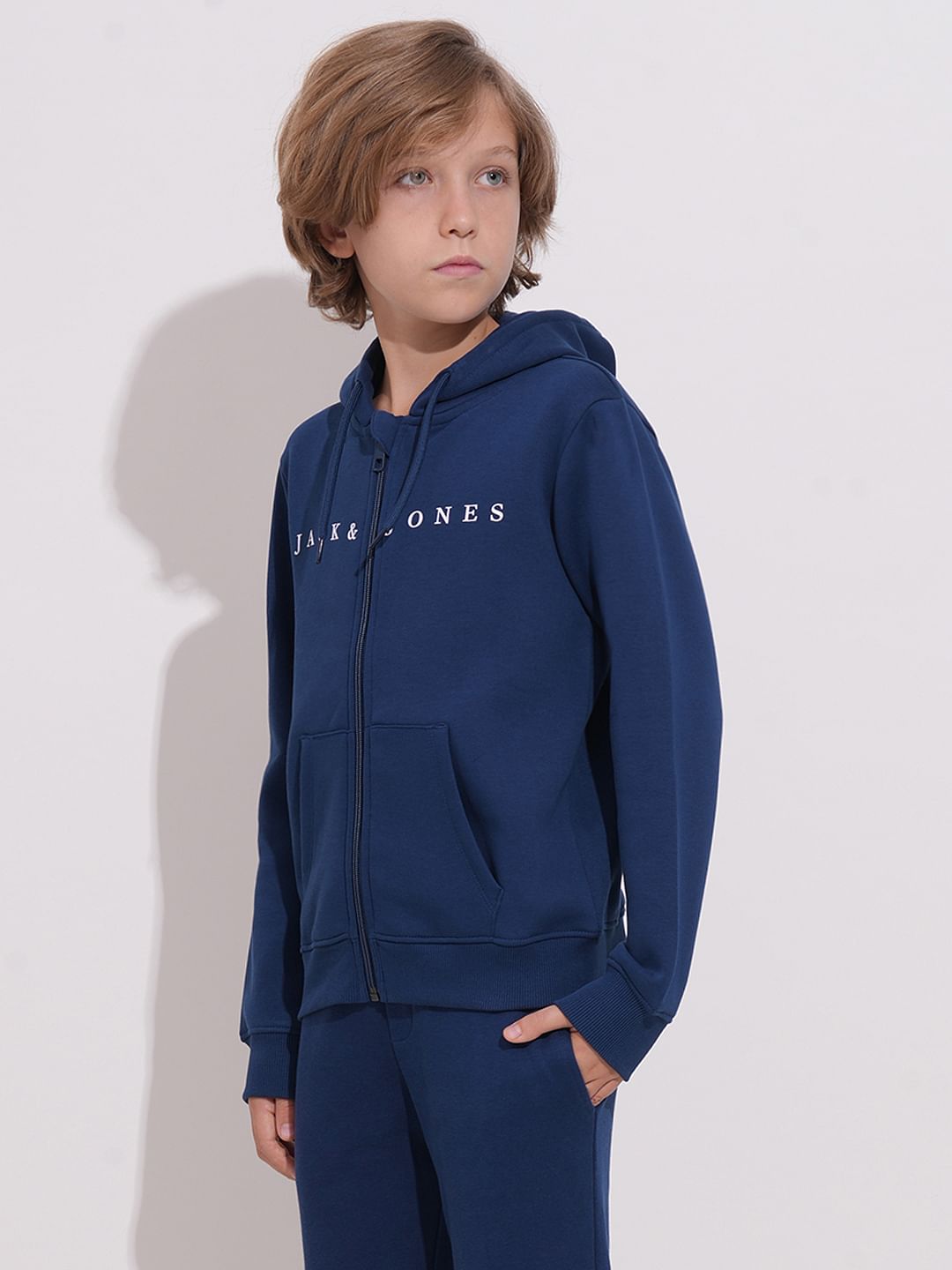 Navy Blue Hooded Co-ord Set Sweatshirt