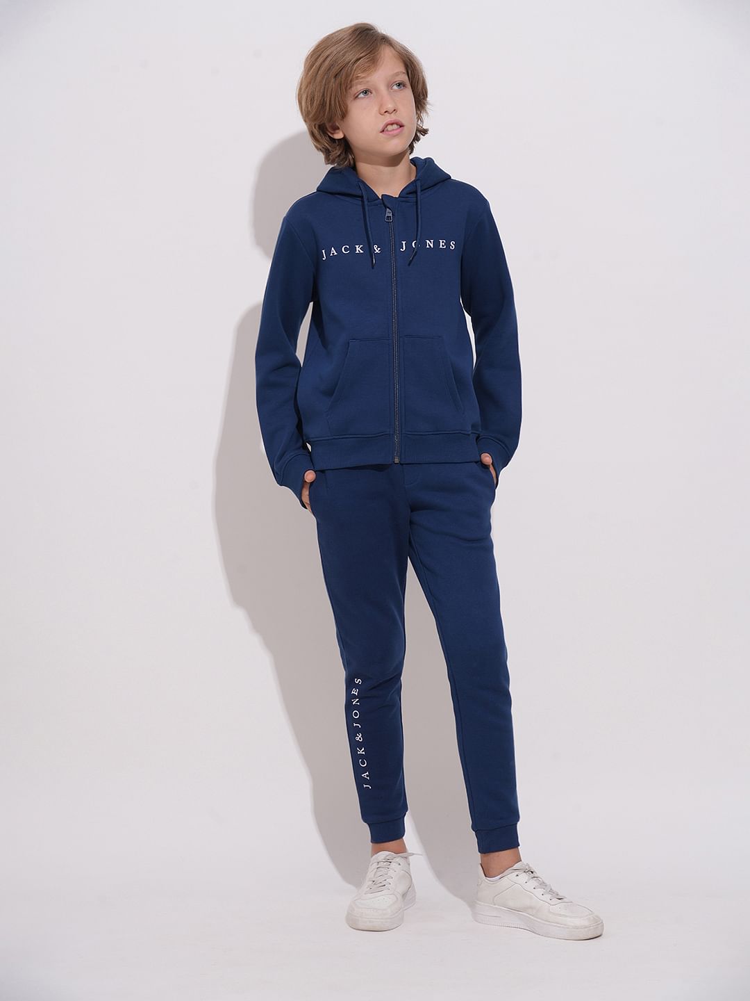 Navy Blue Hooded Co-ord Set Sweatshirt